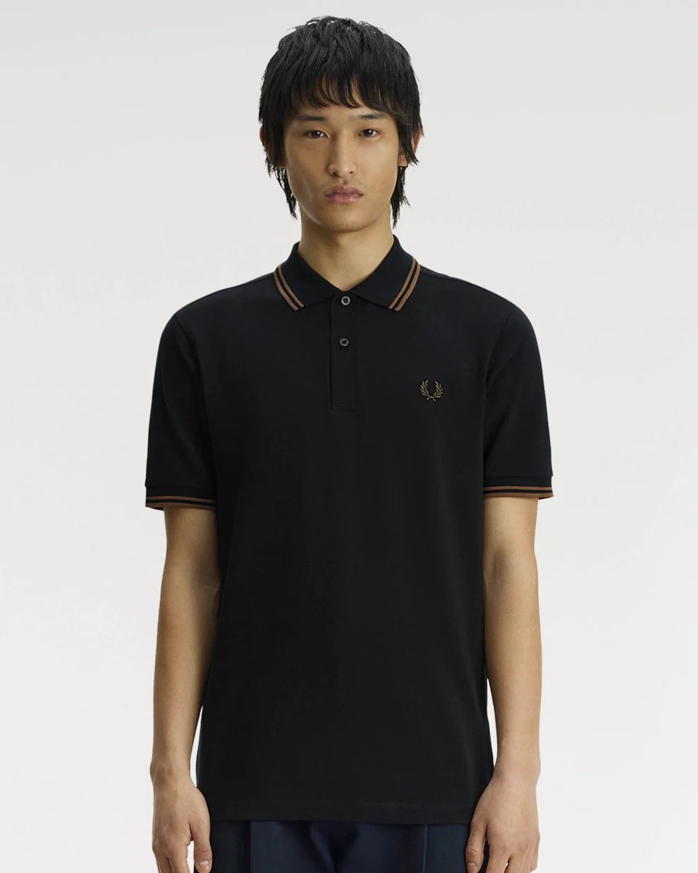 Fred Perry M3600 Twin Tipped Polo T-Shirt 48D - Navy/Bronze