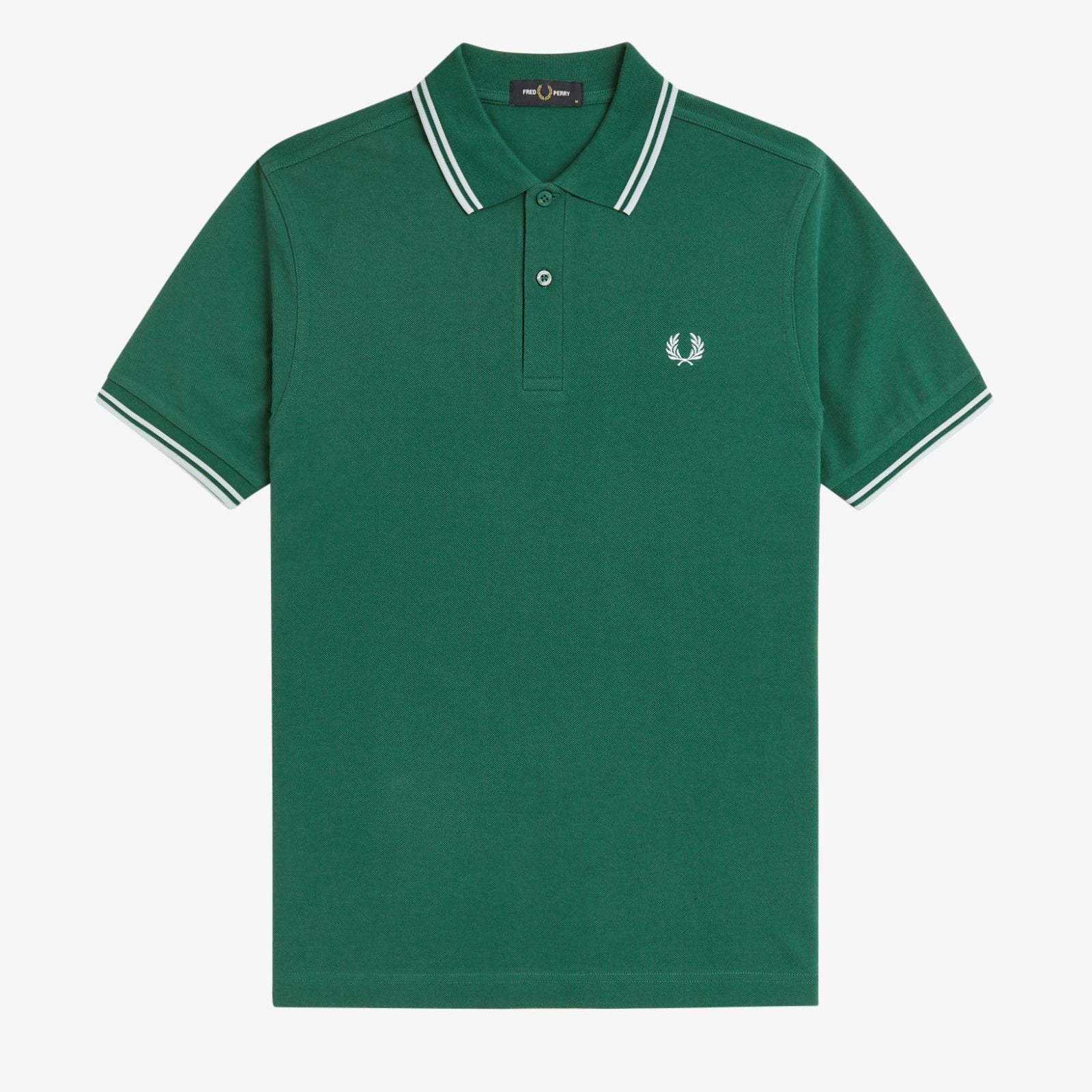 Fred Perry M3600 Twin Tipped Polo T-Shirt 81B - SPTGRN/LTIC/LTIC