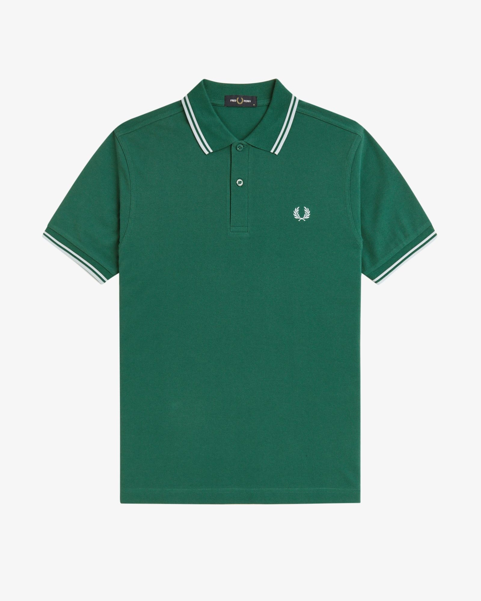 Fred Perry M3600 Twin Tipped Polo T-Shirt 81B - SPTGRN/LTIC/LTIC