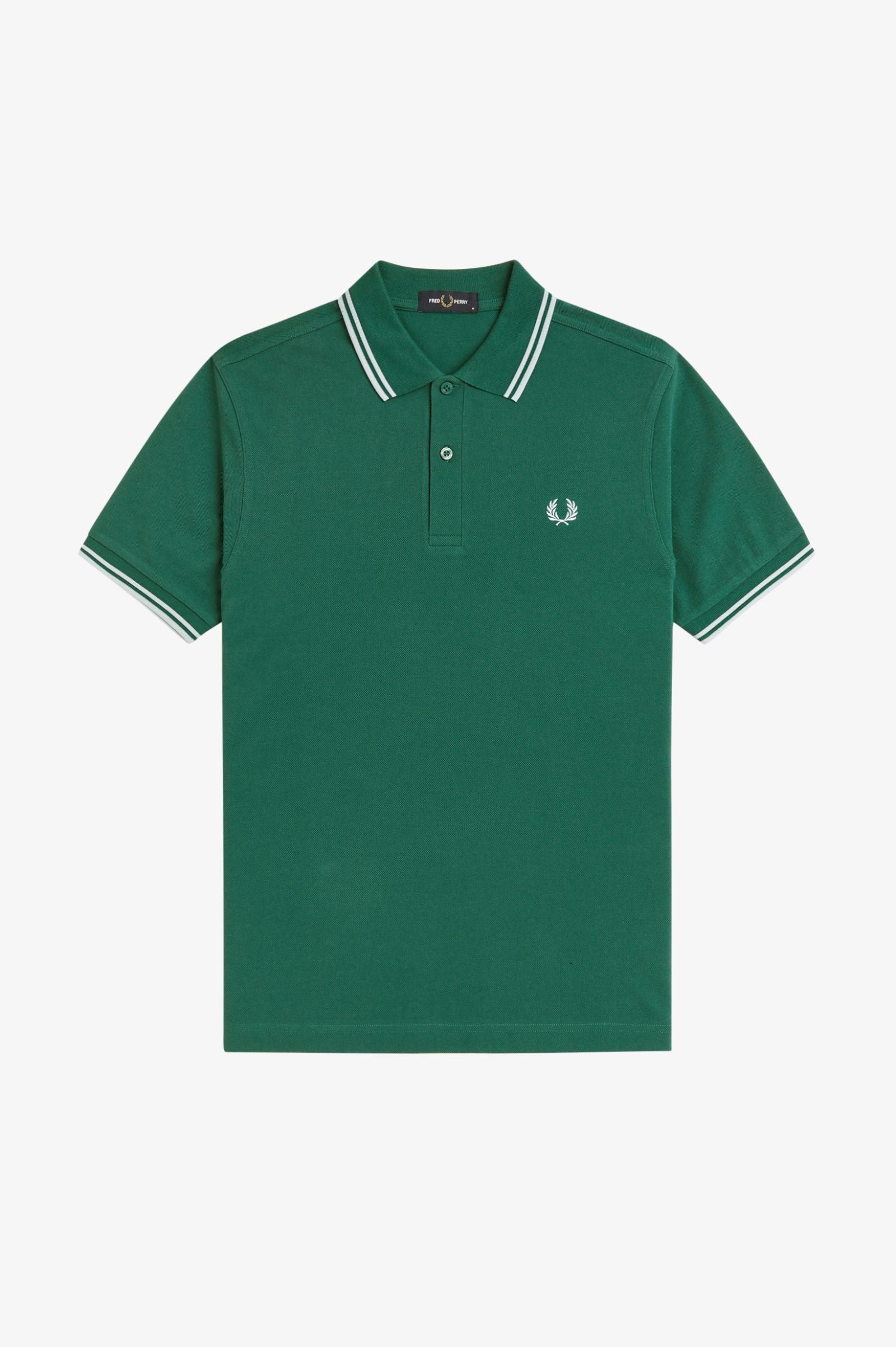 Fred Perry M3600 Twin Tipped Polo T-Shirt 81B - SPTGRN/LTIC/LTIC