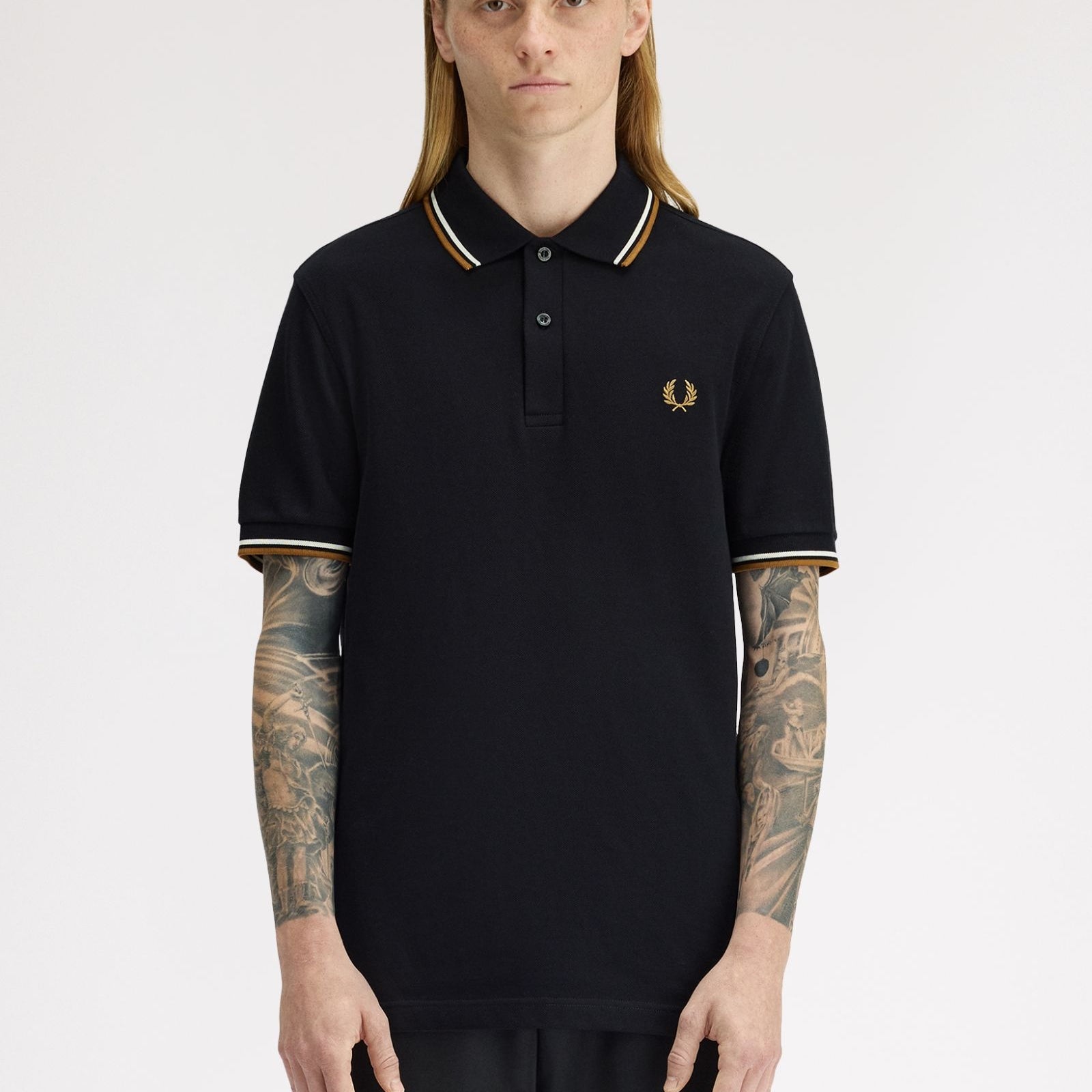 Fred Perry M3600 Twin Tipped Polo P69 - Black