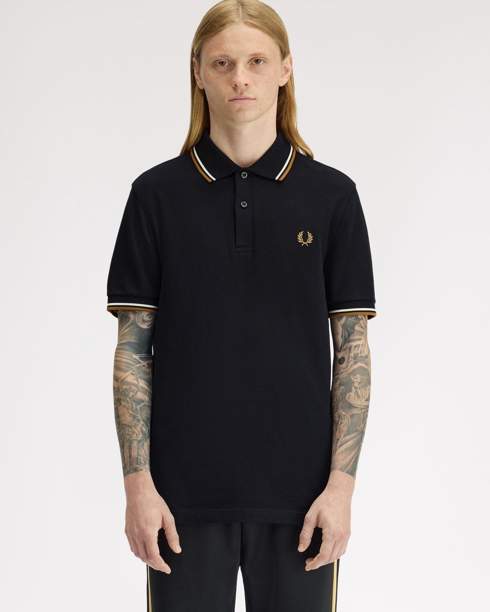 Fred Perry M3600 Twin Tipped Polo P69 - Black