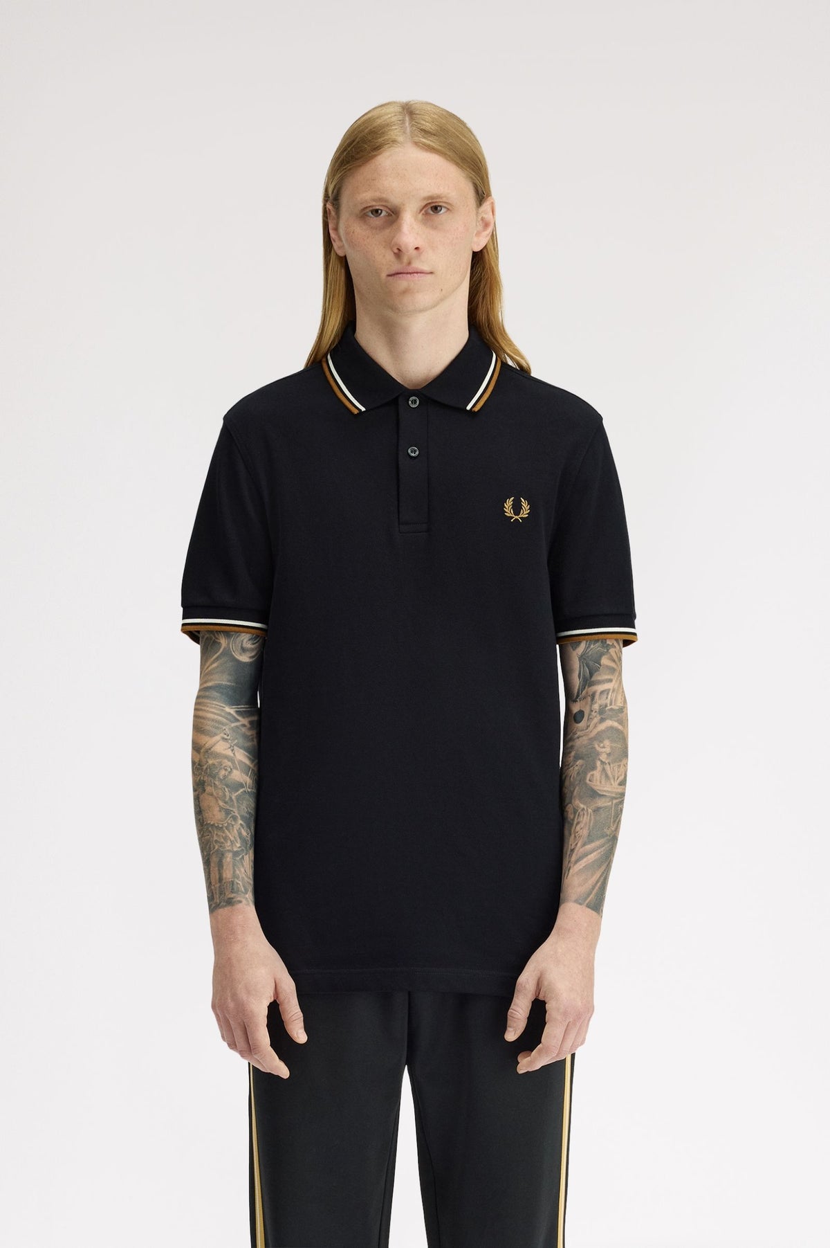 Fred Perry M3600 Twin Tipped Polo P69 - Black