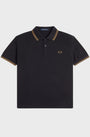 Fred Perry M3600 Twin Tipped Polo Shirt S77 Black/Shaded Stone
