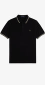 Fred Perry M3600 Twin Tipped Polo Shirt W54 - Black/Ecru/Laurel Wreath