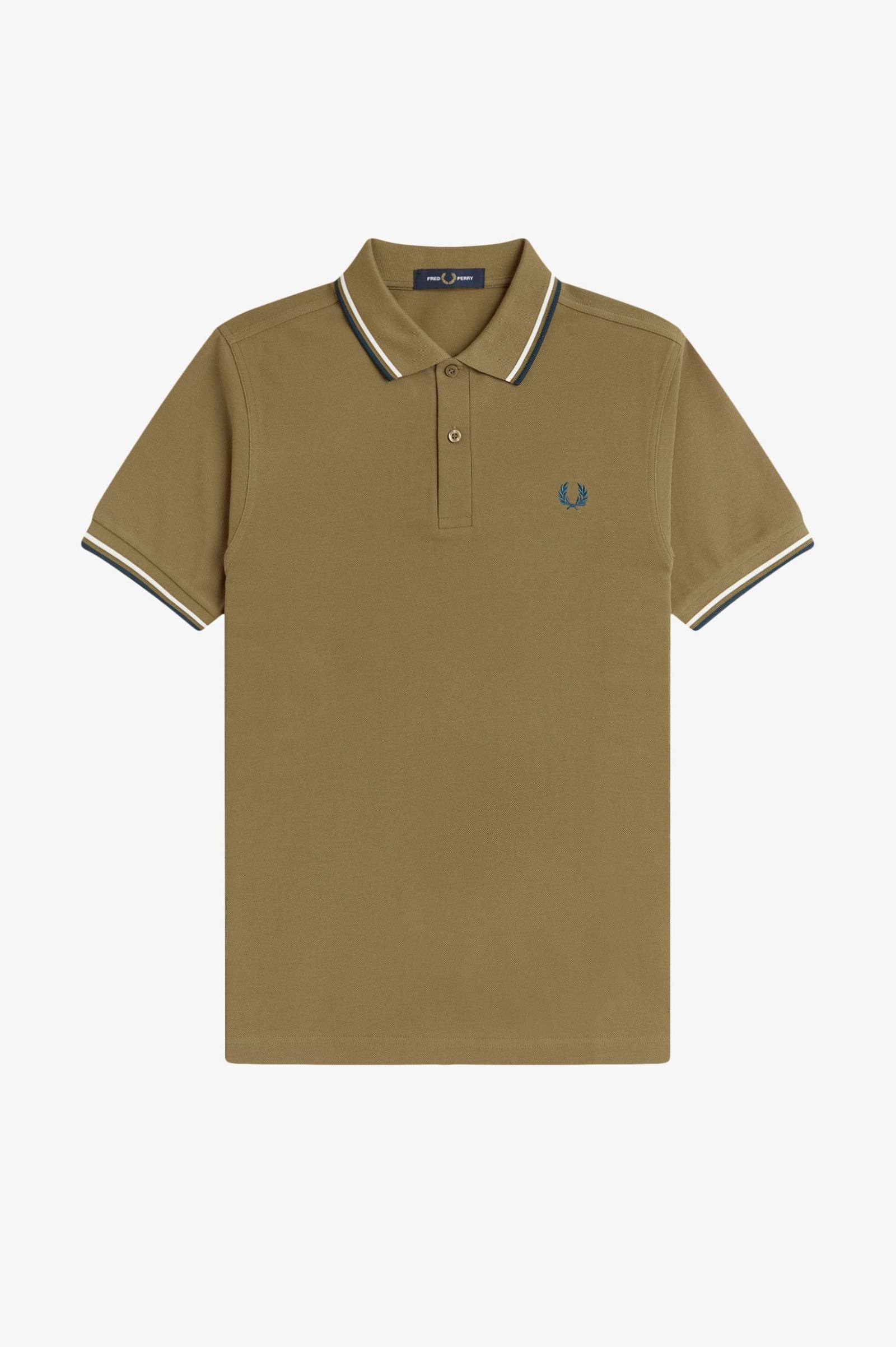 Fred Perry M3600 Twin Tipped Polo Shirt - Z60 Shaded Stone/Ecru