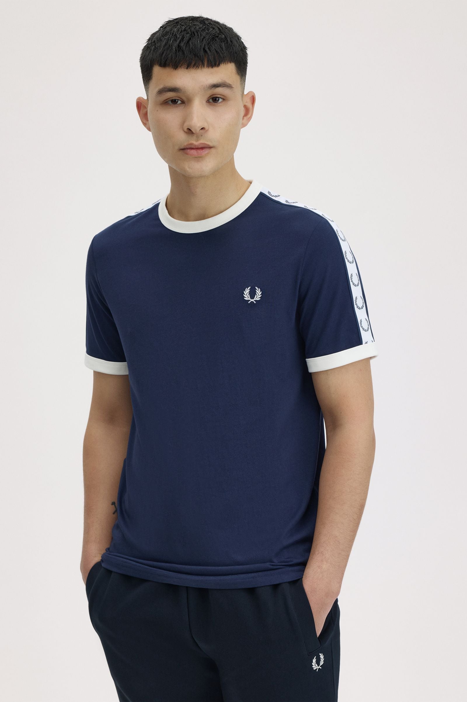 Fred Perry M4620 Taped Ringer T-Shirt - 266 Carbon Blue