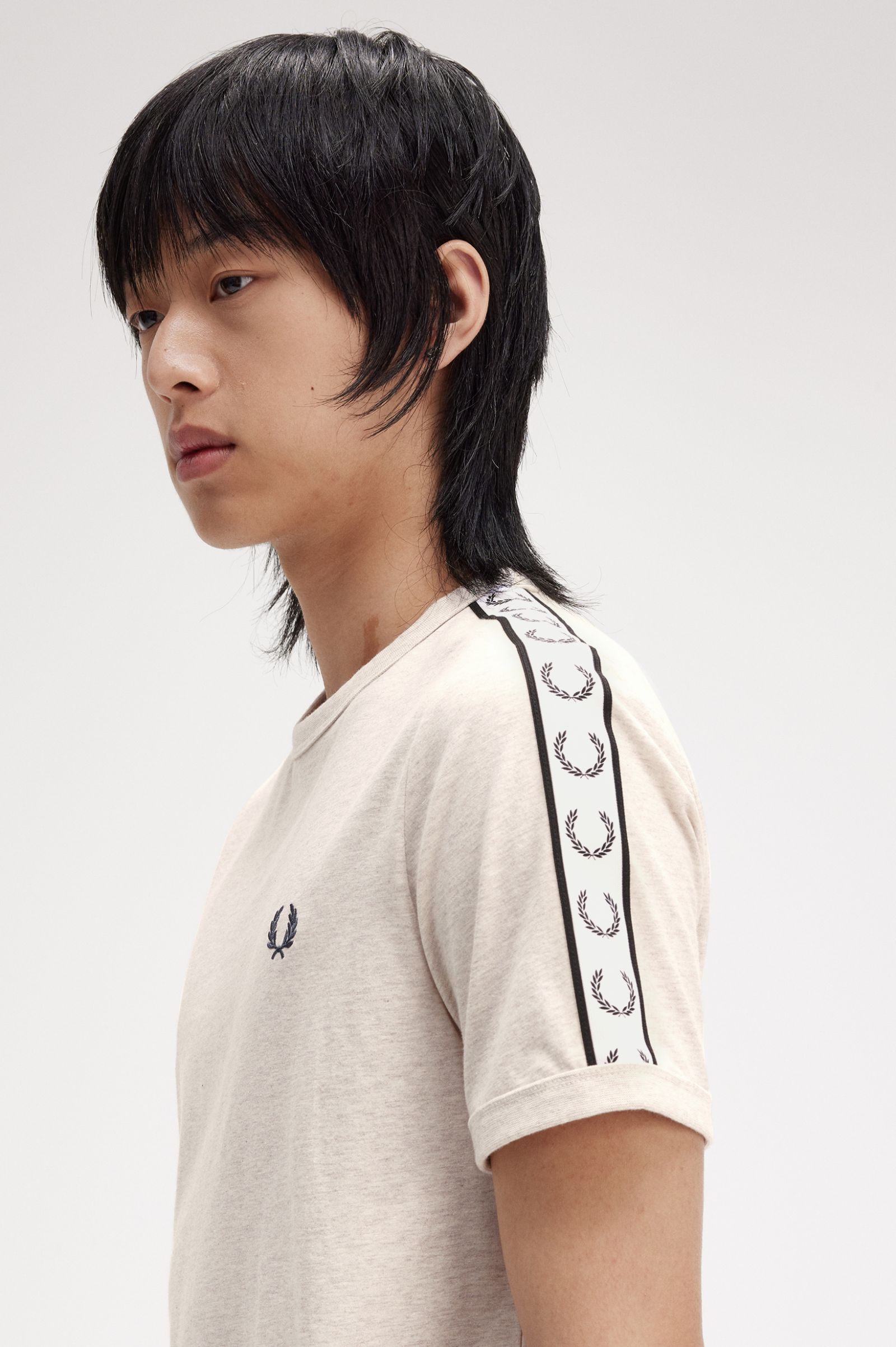 Fred Perry M4620 Taped Ringer T-shirt X23 Porridge Marl