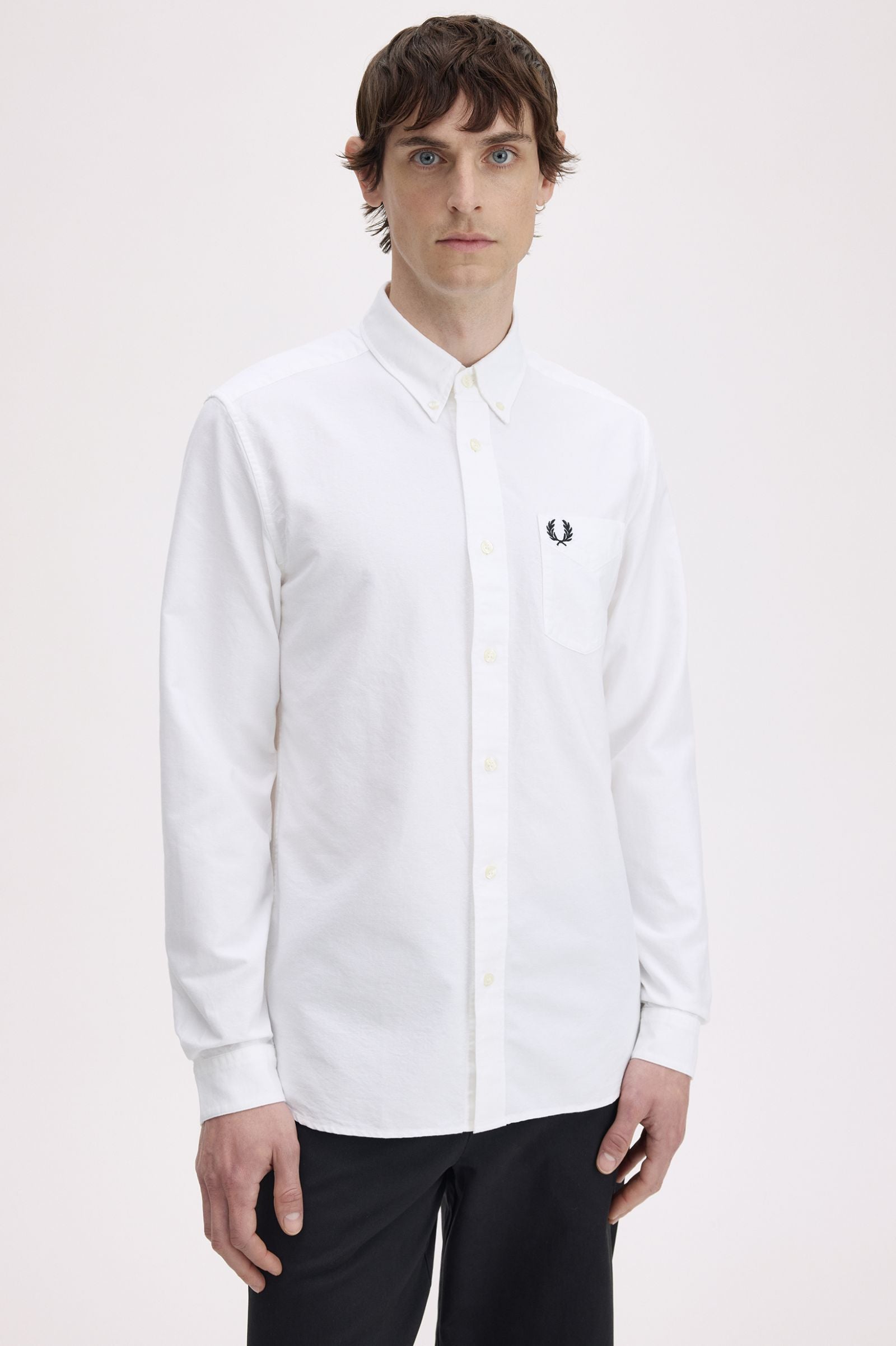 Fred Perry M5516 Oxford Shirt - 100 White