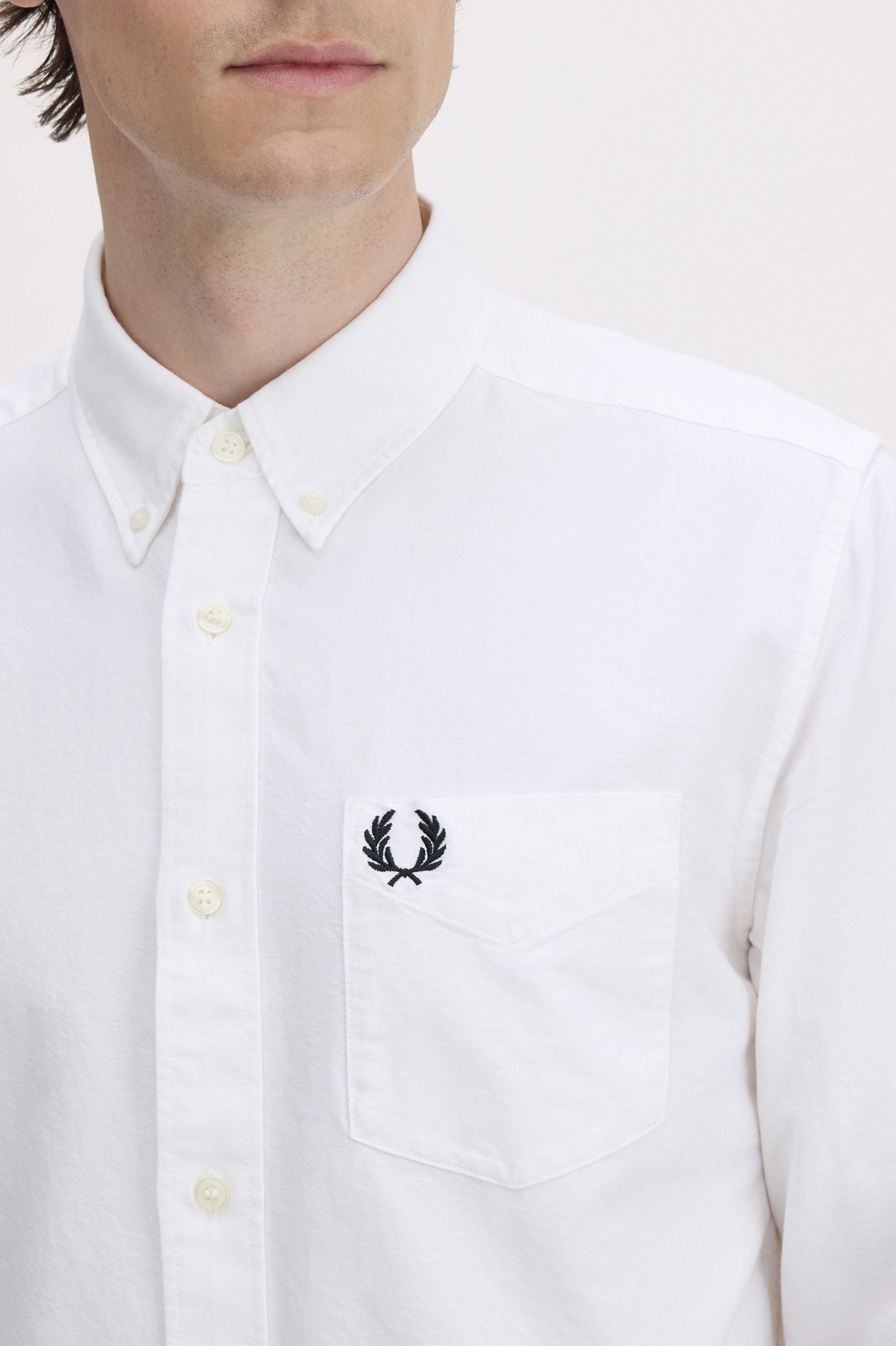 Fred Perry M5516 Oxford Shirt - 100 White