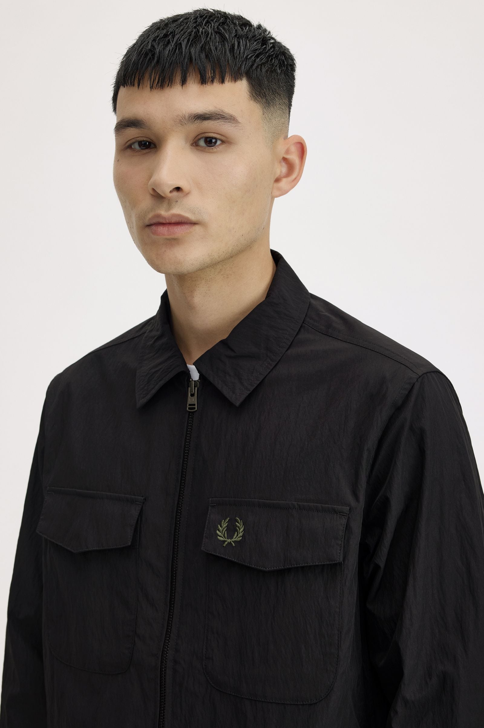 Fred Perry M5684 Pocket Overshirt - 236 Black/Green