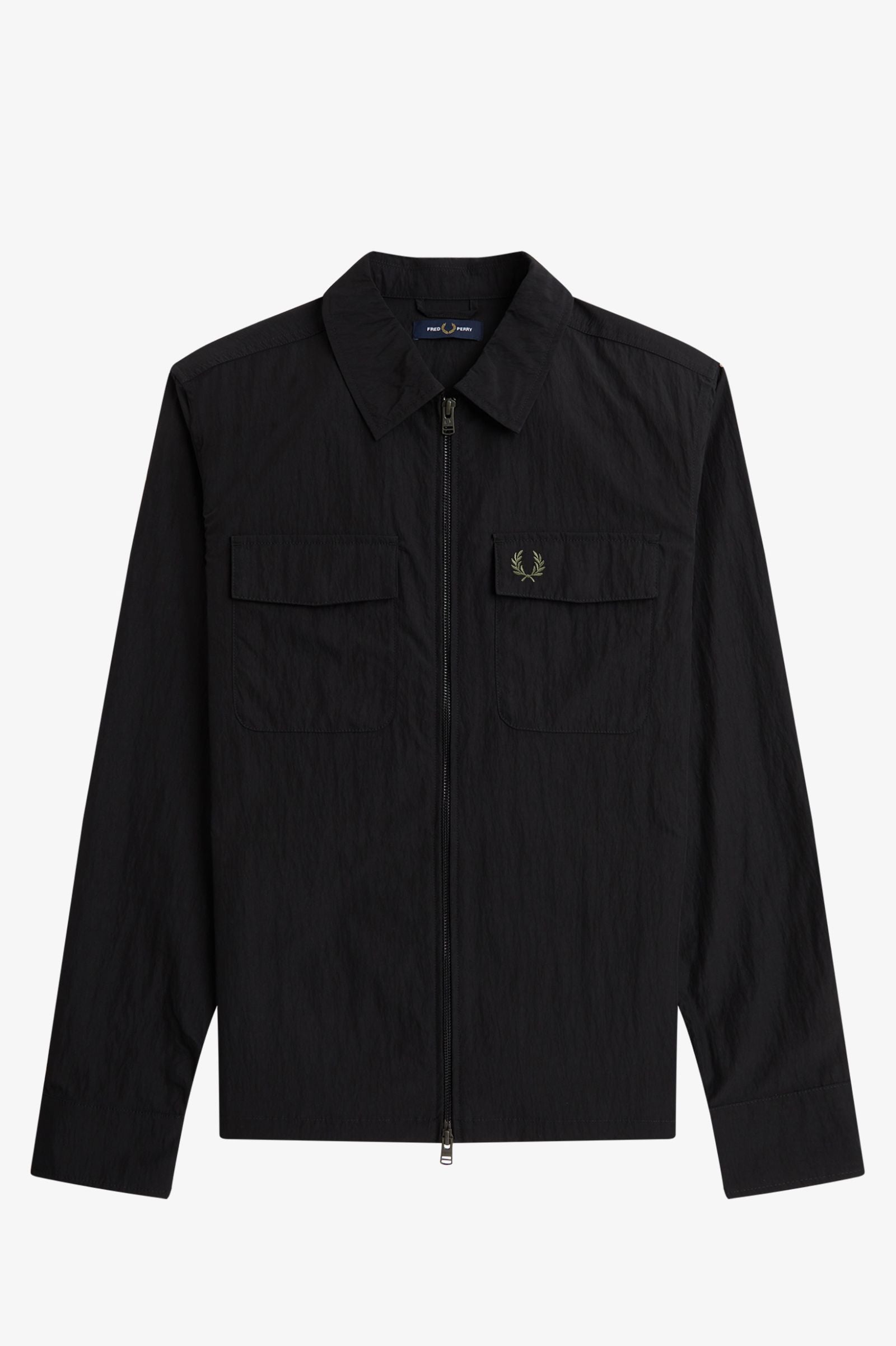 Fred Perry M5684 Pocket Overshirt - 236 Black/Green