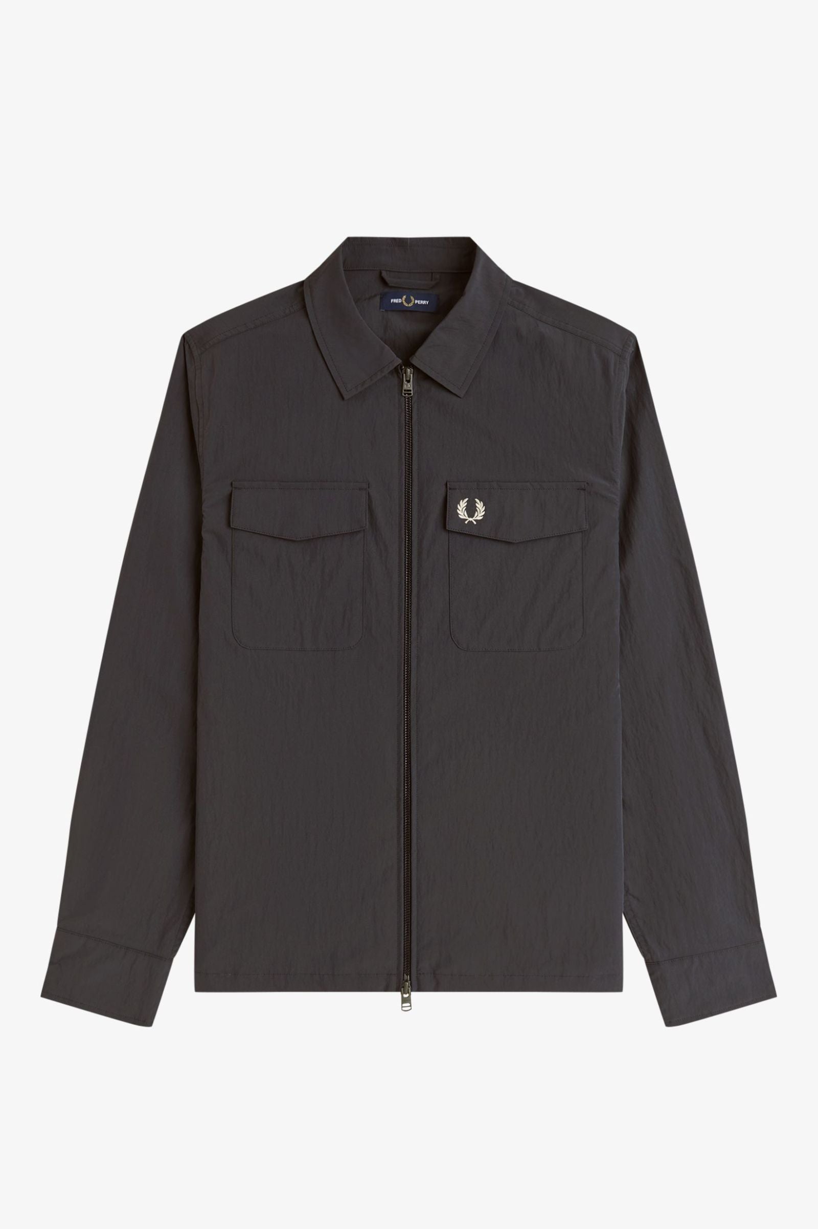Fred Perry M5684 Zip Through Overshirt - Y93 Anchor Grey