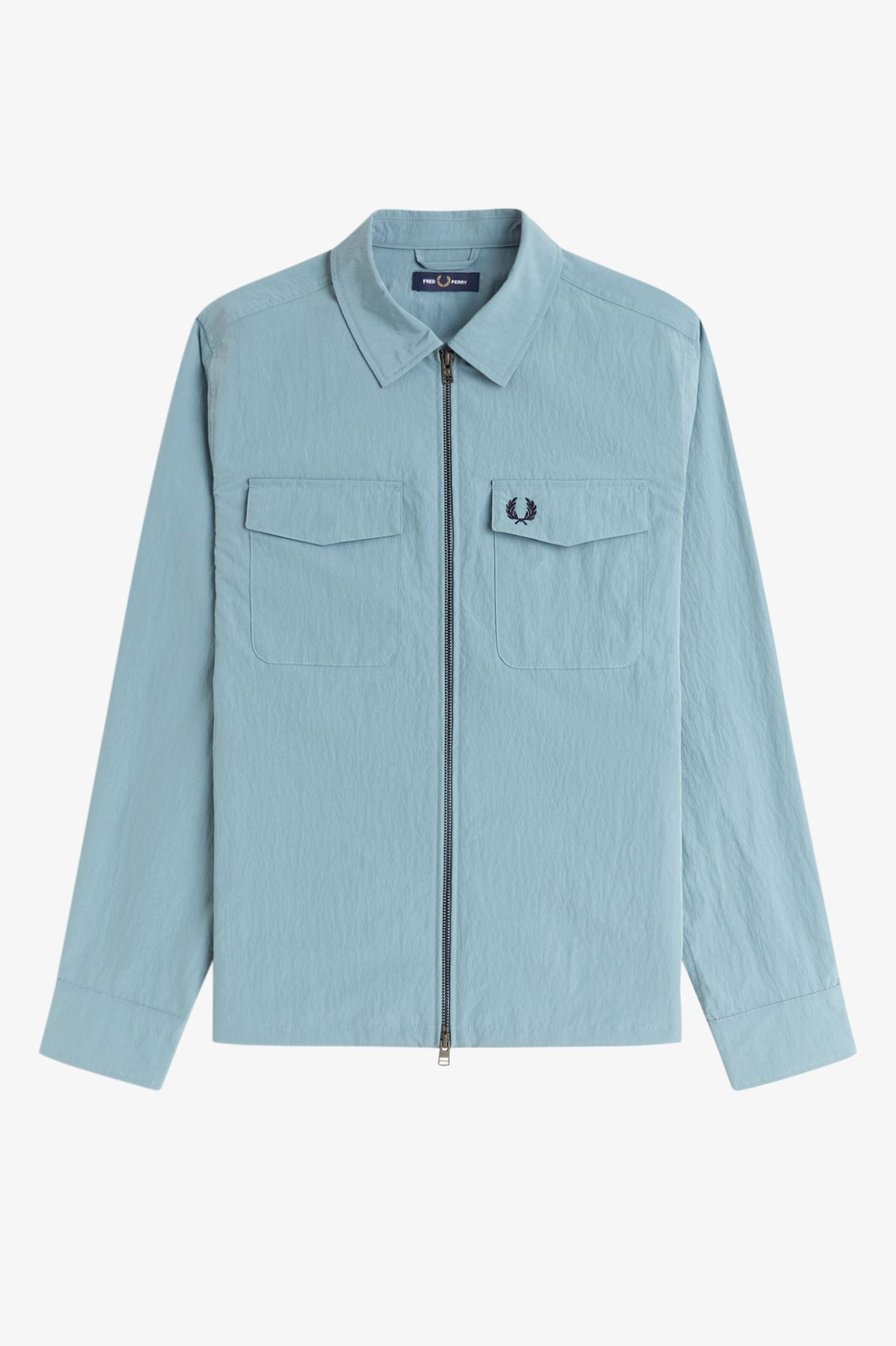 Fred Perry M5684 Zip Through Overshirt - Z20 Stockport Blue