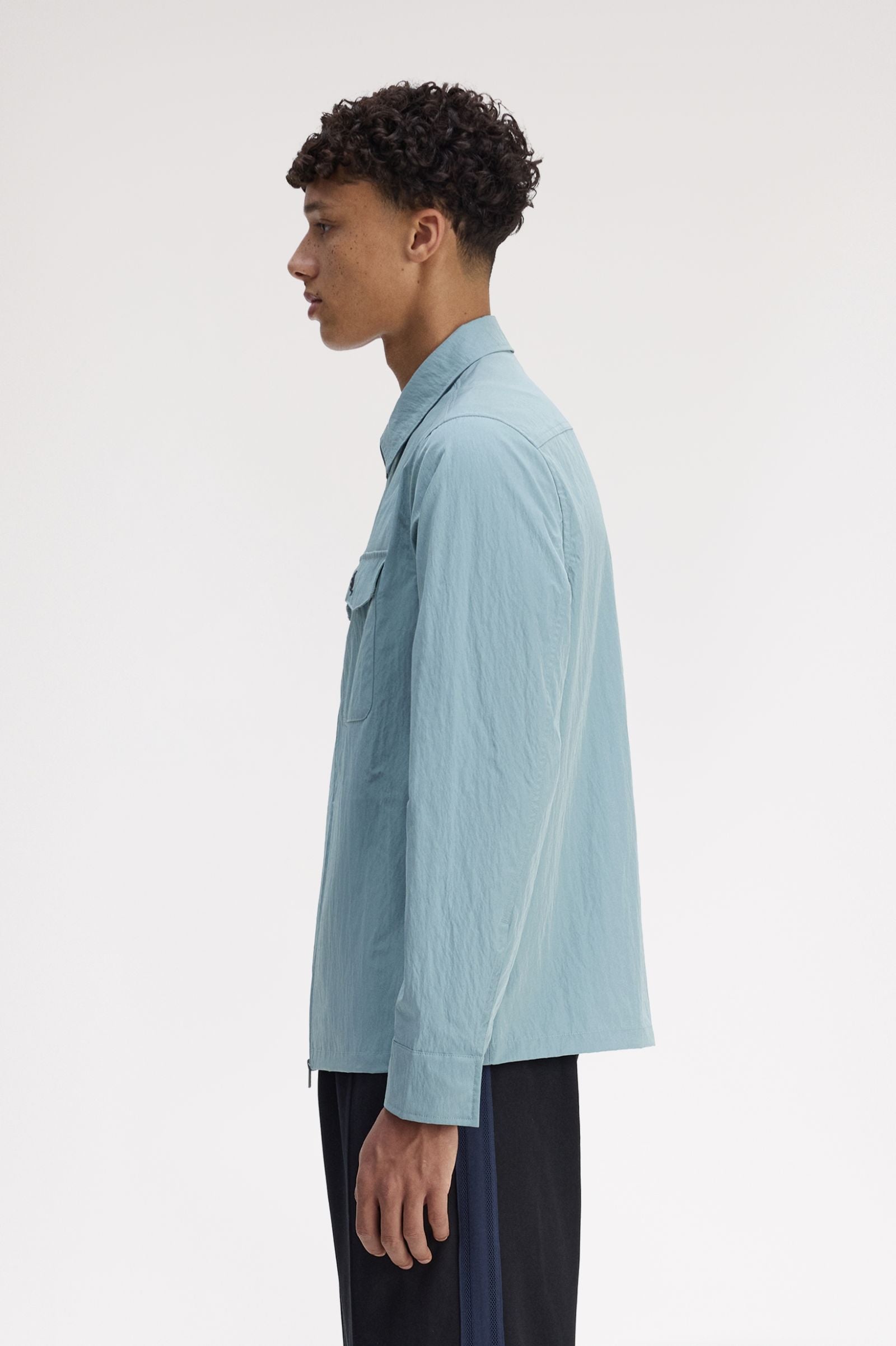 Fred Perry M5684 Zip Through Overshirt - Z20 Stockport Blue