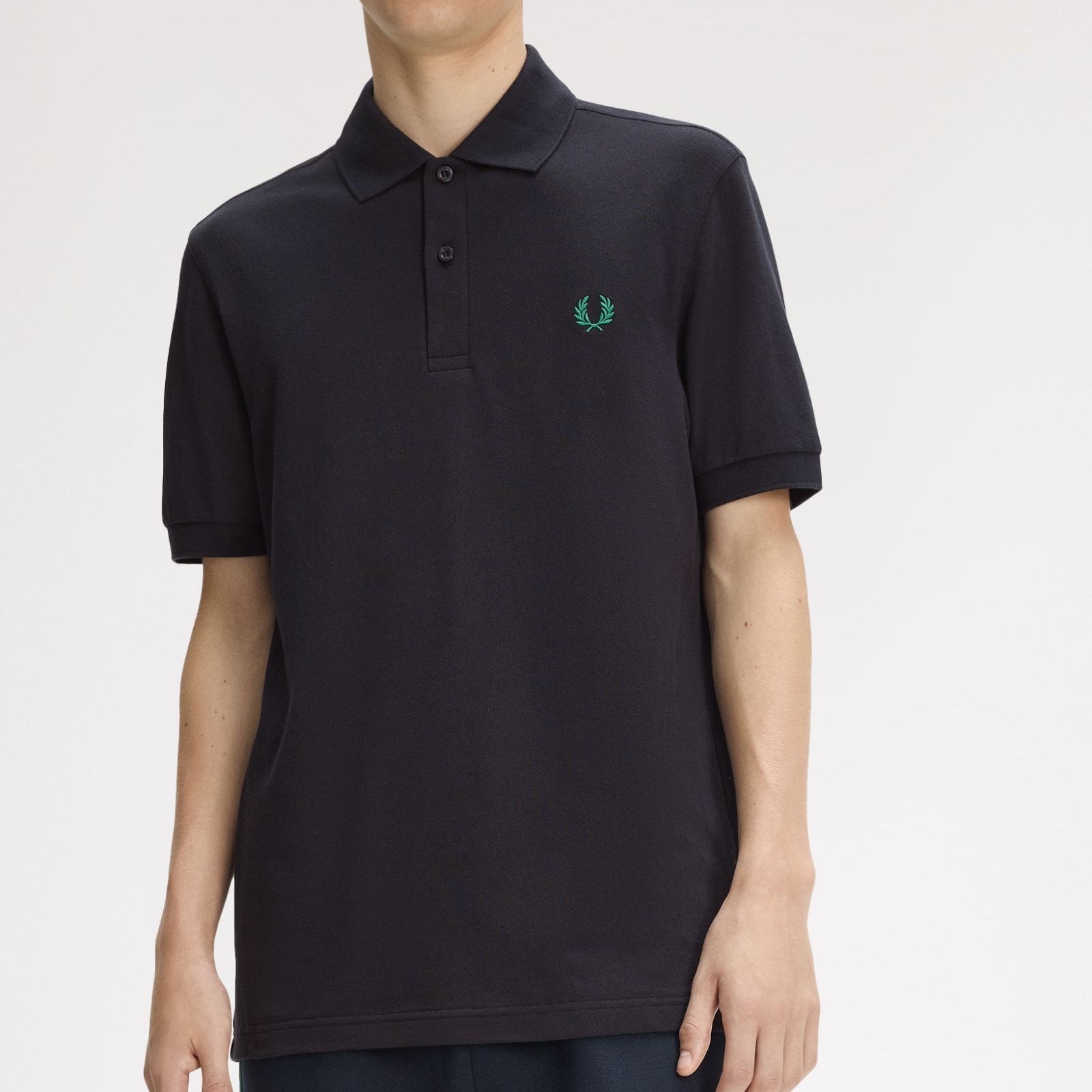 Fred Perry M6000 Polo T-Shirt 14C - Navy/Sport Green