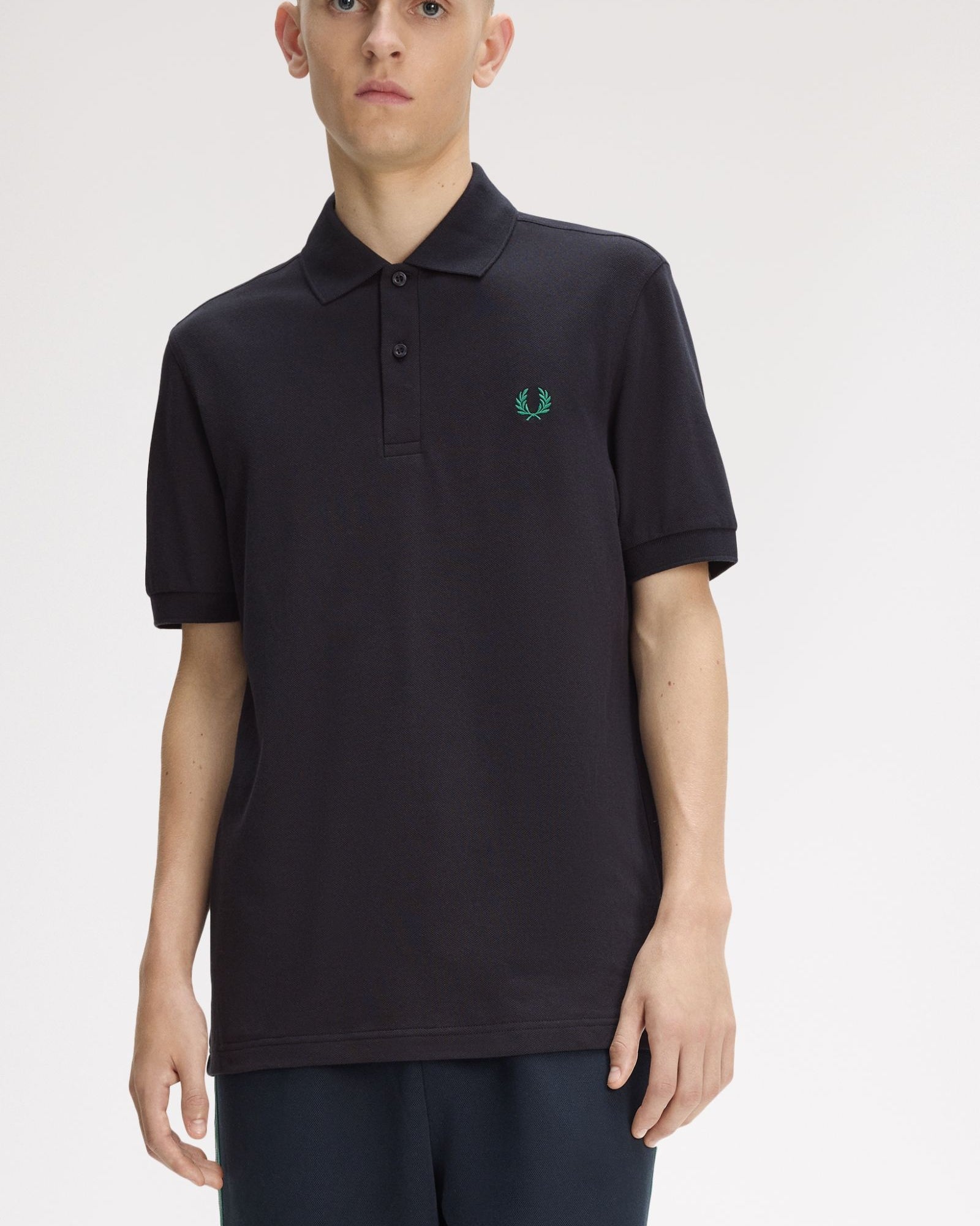 Fred Perry M6000 Polo T-Shirt 14C - Navy/Sport Green