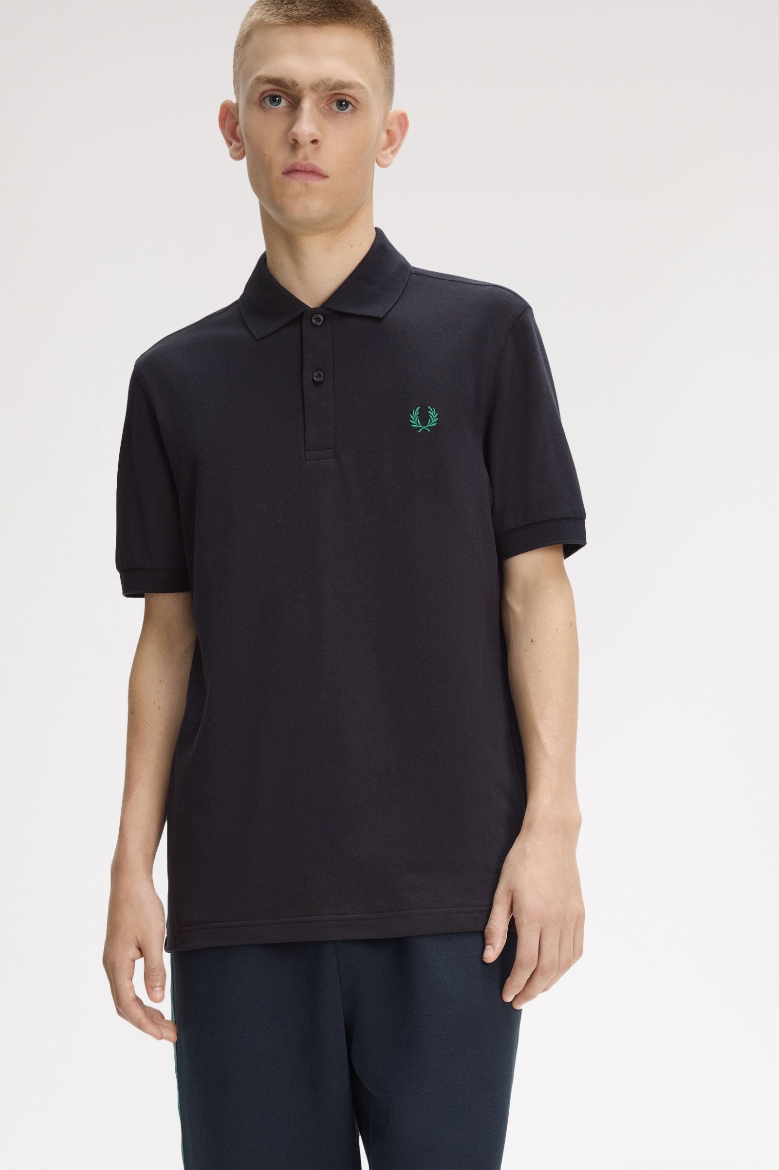 Fred Perry M6000 Polo T-Shirt 14C - Navy/Sport Green