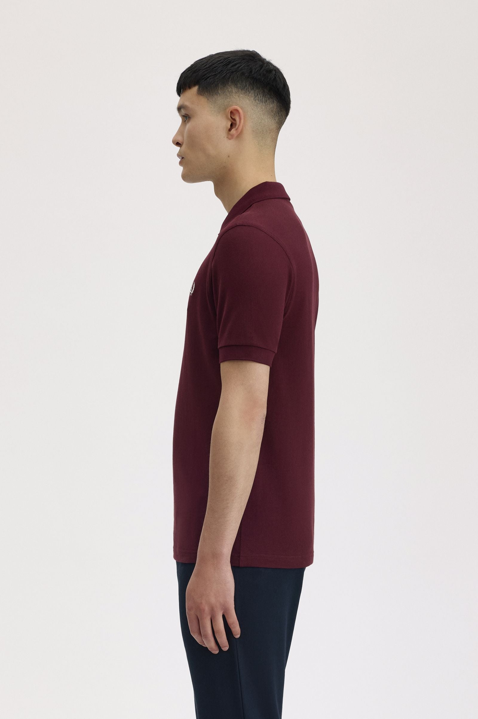 Fred Perry M6000 Plain Fred Perry Polo Shirt 597 Oxblood/Ecru