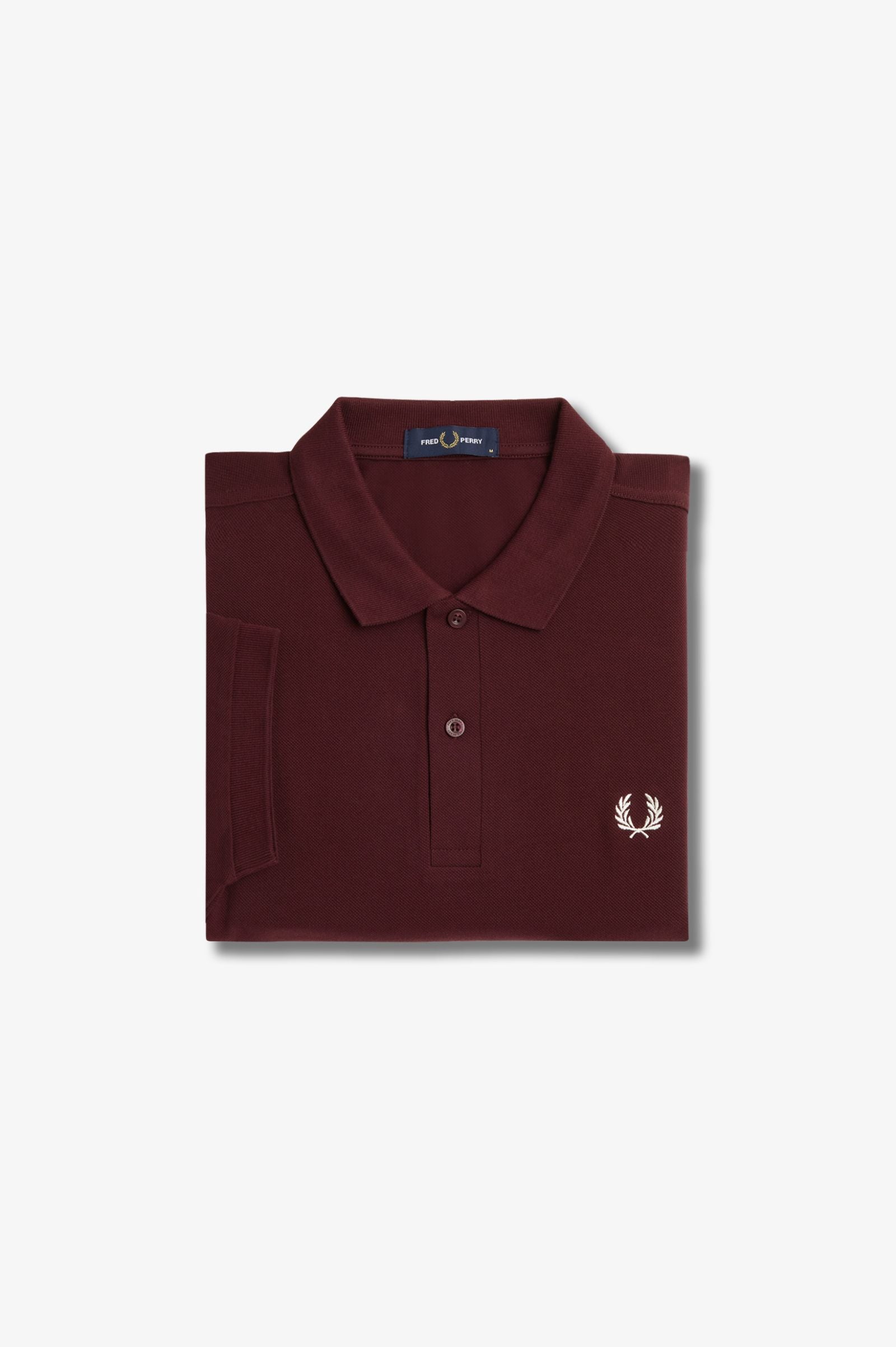 Fred Perry M6000 Plain Fred Perry Polo Shirt 597 Oxblood/Ecru