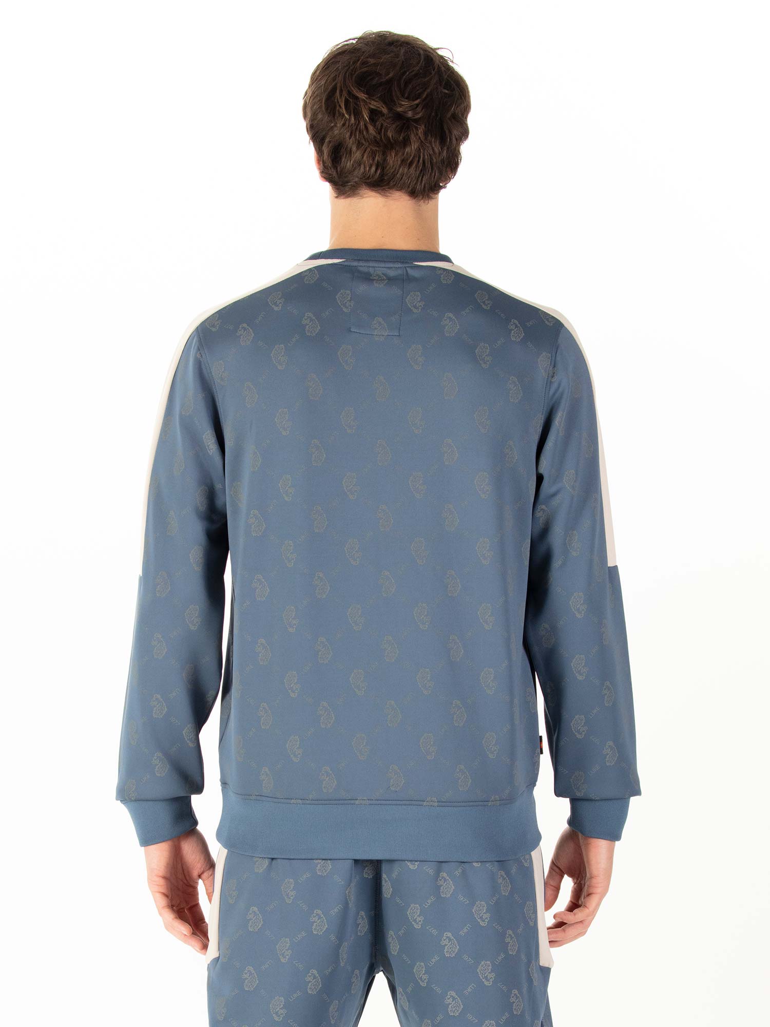 Luke 1977 M620373 Gazzas Tears Sweatshirt Denim Blue