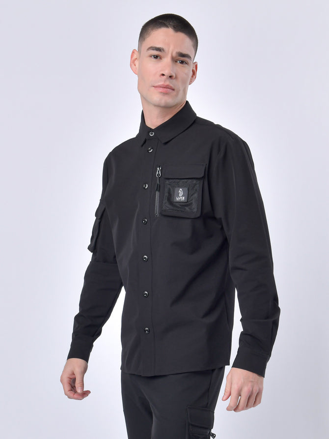 Luke 1977 Hulun Pocket Detail Jacket Jet Black
