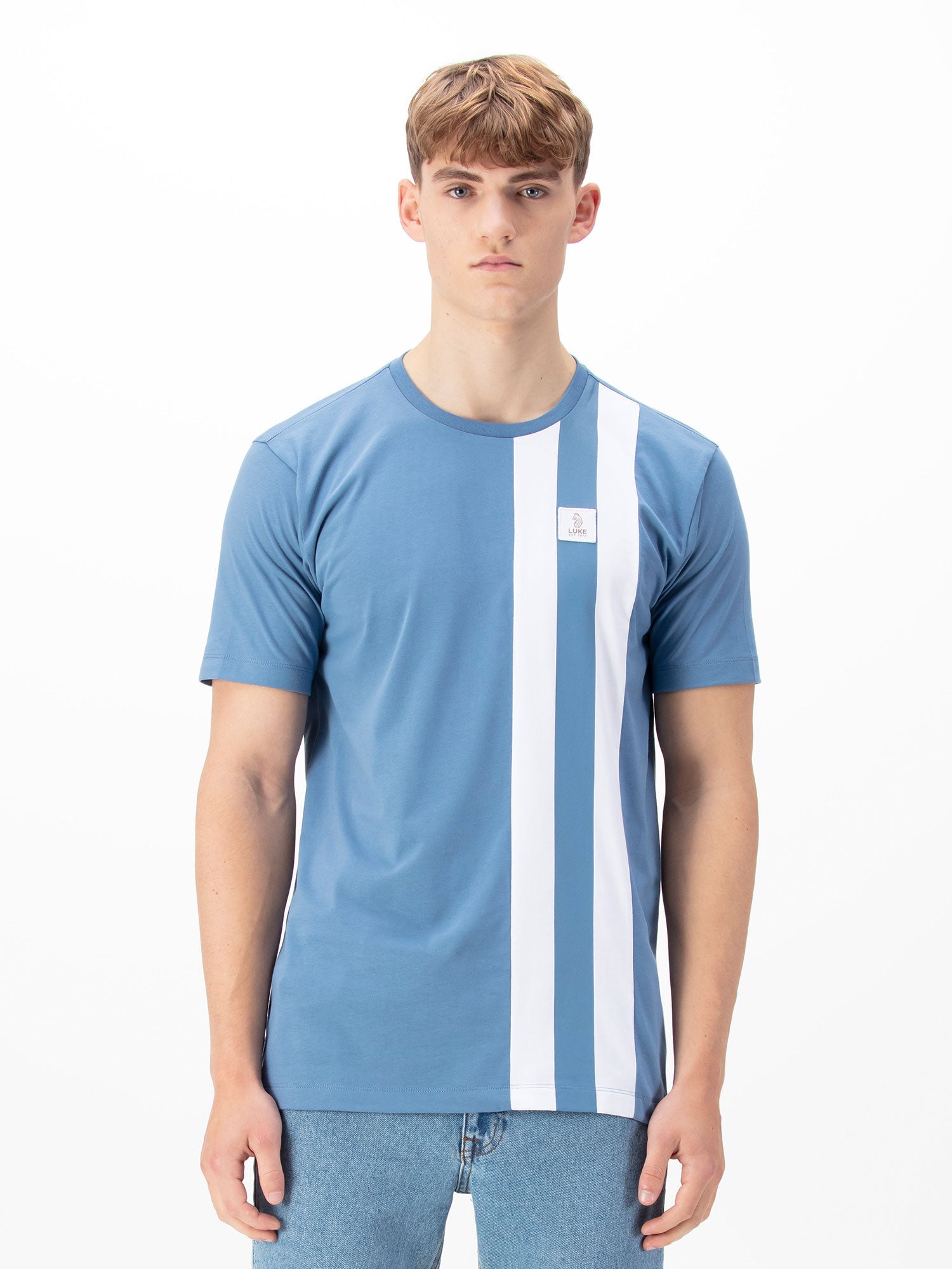 Luke 1977 M740155 Edale T-shirt Denim Blue