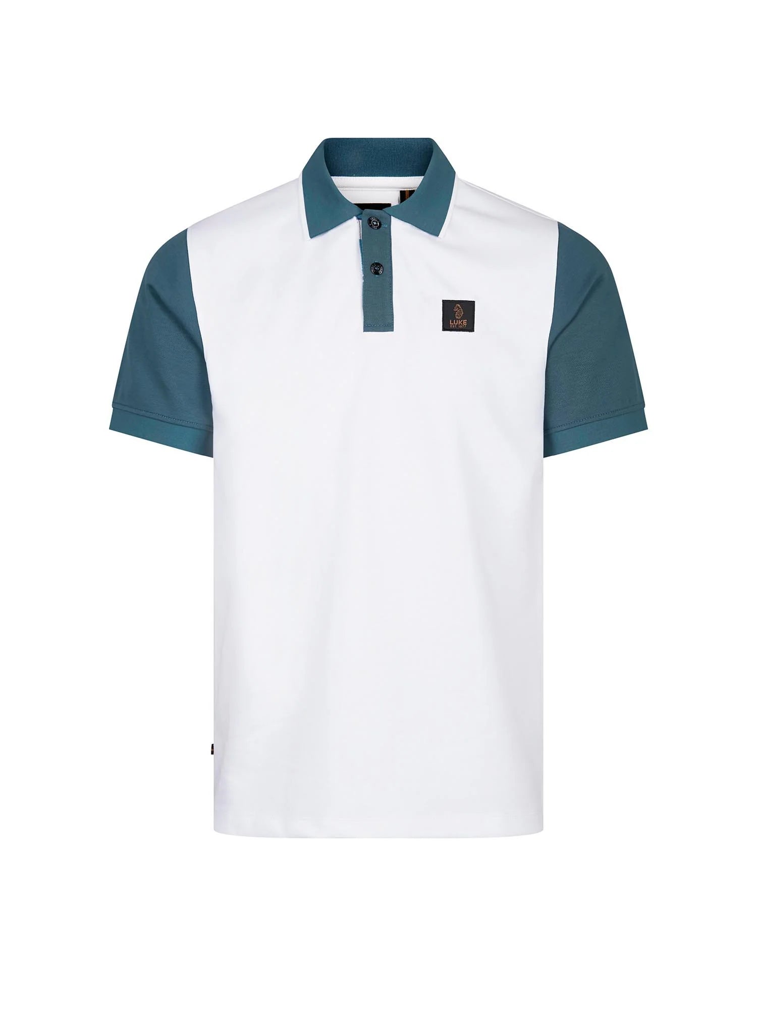 Luke 1977 Saddleworth Polo Shirt - White Teal