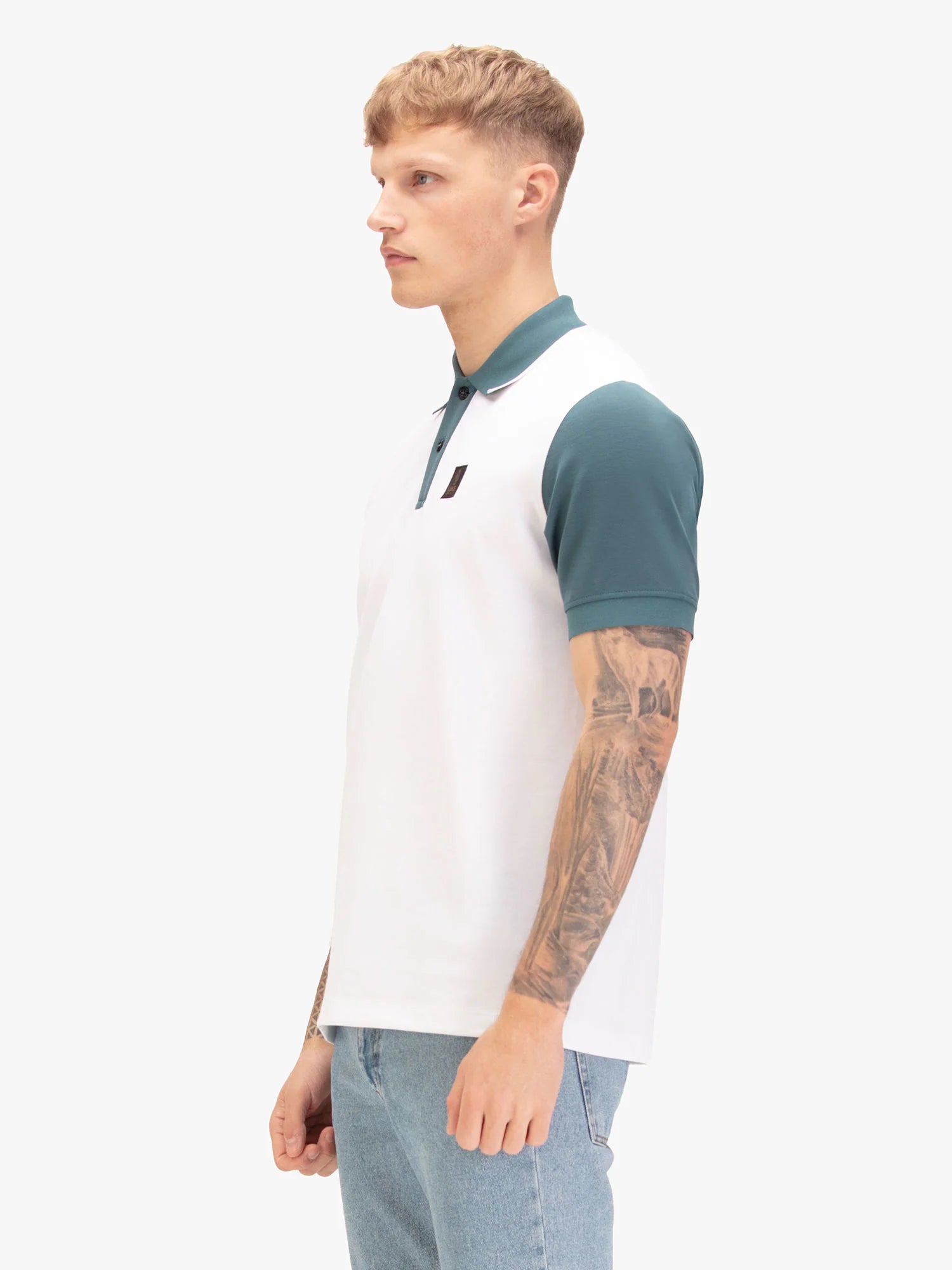 Luke 1977 Saddleworth Polo Shirt - White Teal