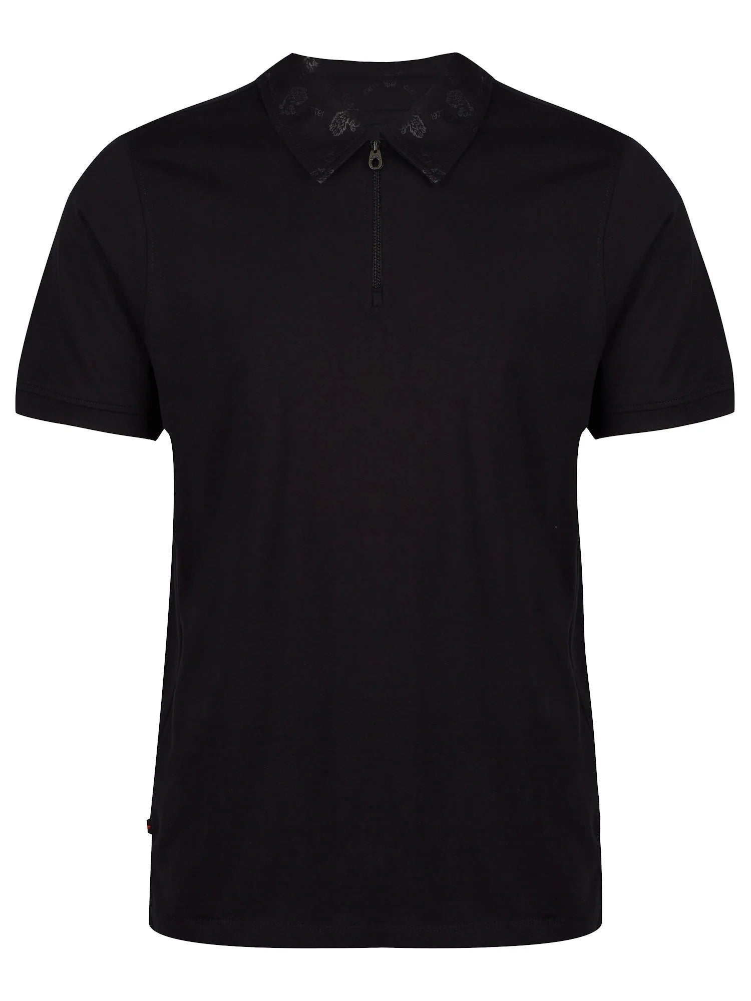 Luke 1977 M751450 Henderson Zip Polo Shirt - Black/Black