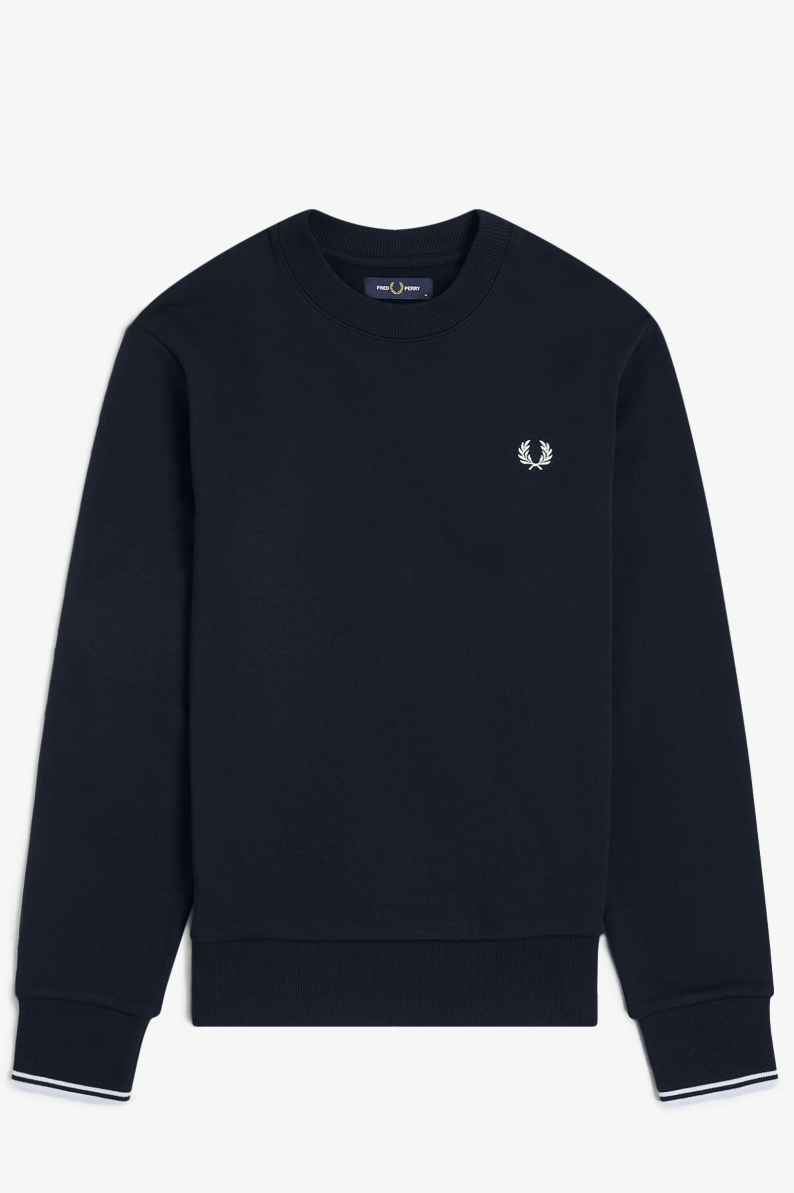 Fred Perry M7535 Crew Neck Sweatshirt - 248 Navy – Vault Menswear