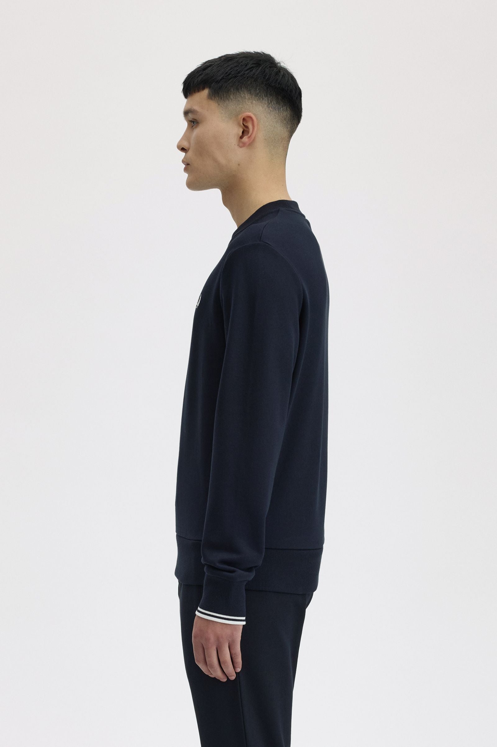 Fred Perry M7535 Crew Neck Sweatshirt - 248 Navy – Vault Menswear Fred Perry M7535 Crew Neck Sweatshirt - 248 Navy – Vault Menswear