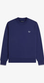 Fred Perry M7535 Crewneck Sweatshirt 93B - French Navy/Sky Blue