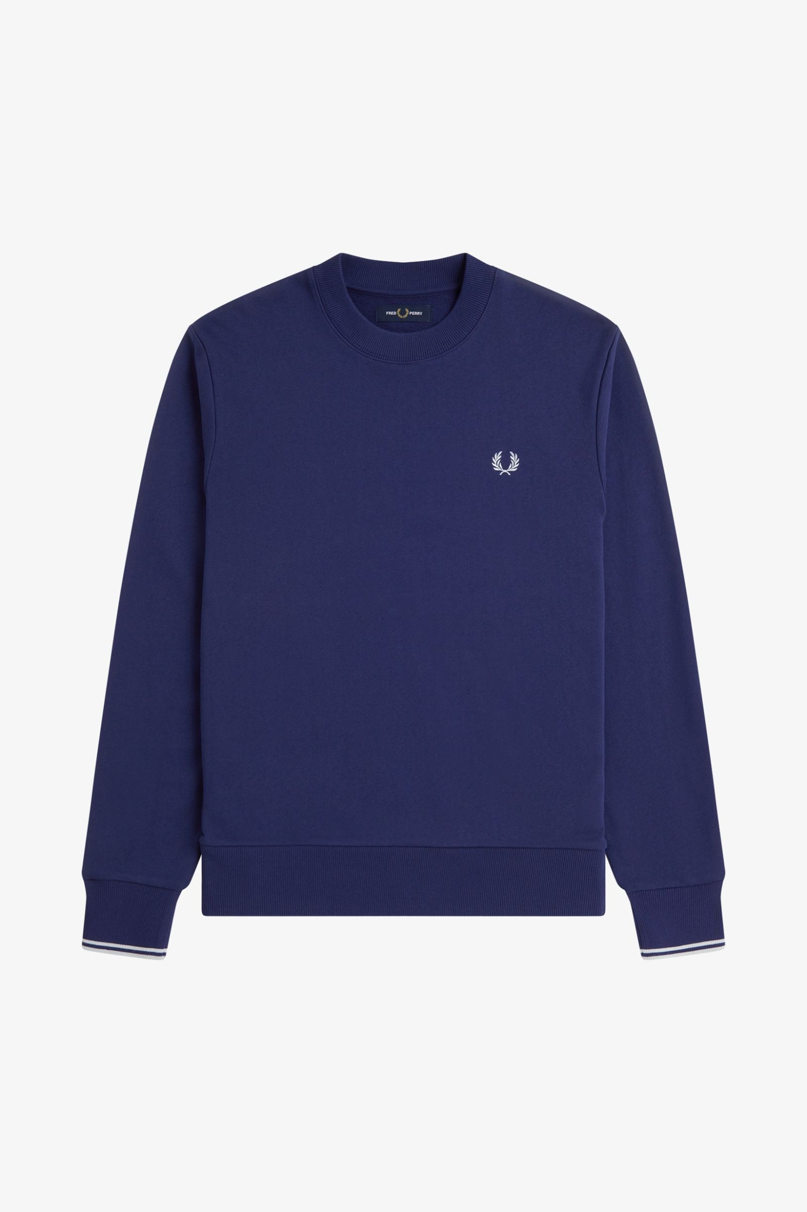 Fred Perry M7535 Crewneck Sweatshirt 93B - French Navy/Sky Blue
