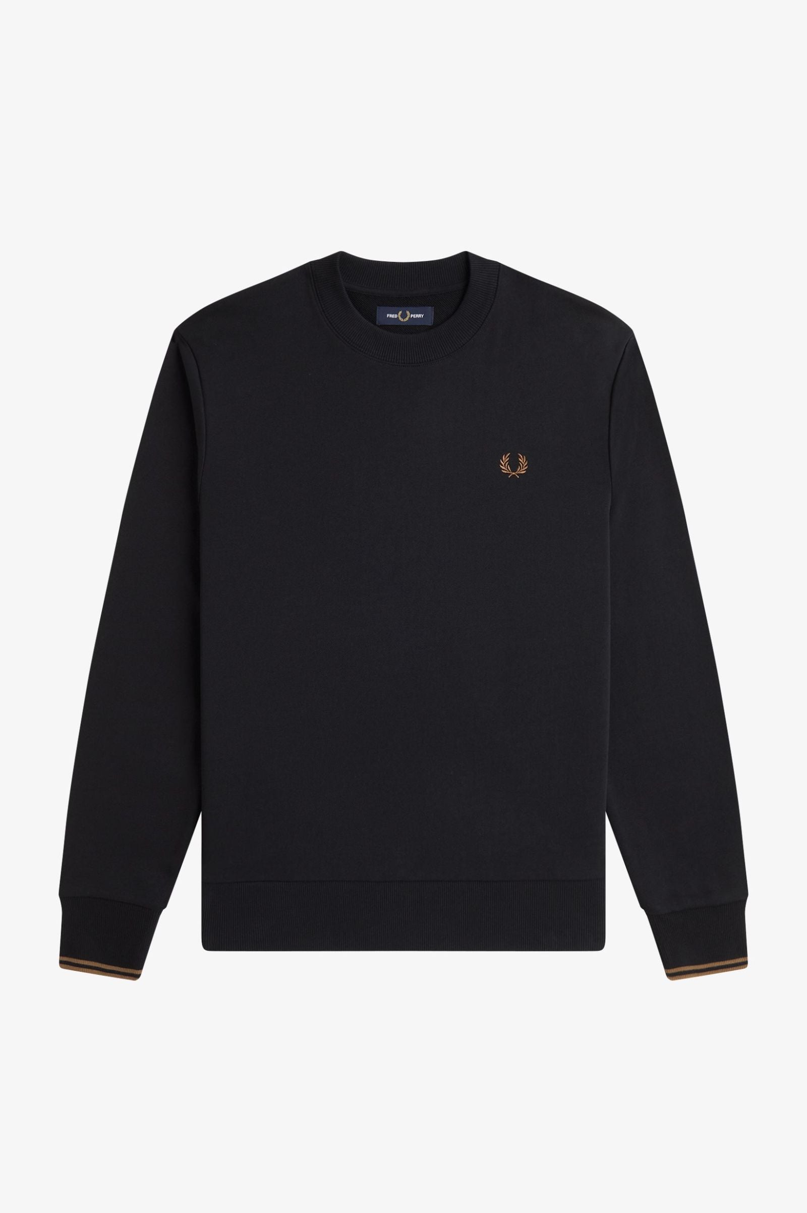 Fred Perry M7535 Crewneck Sweatshirt - S77 Black/Shaded Stone