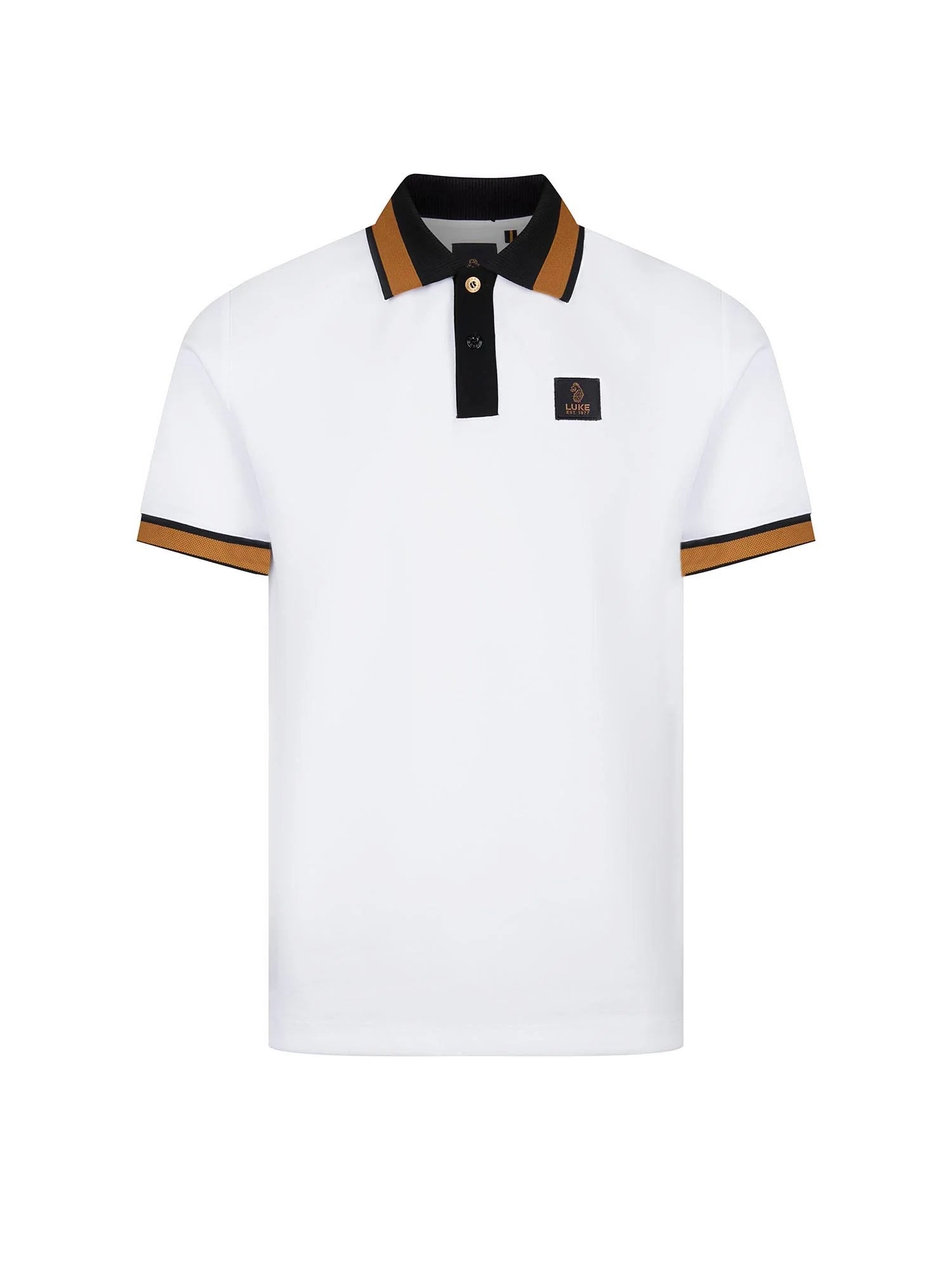 Luke 1977 Makati Honeycomb Textured Polo Shirt - White