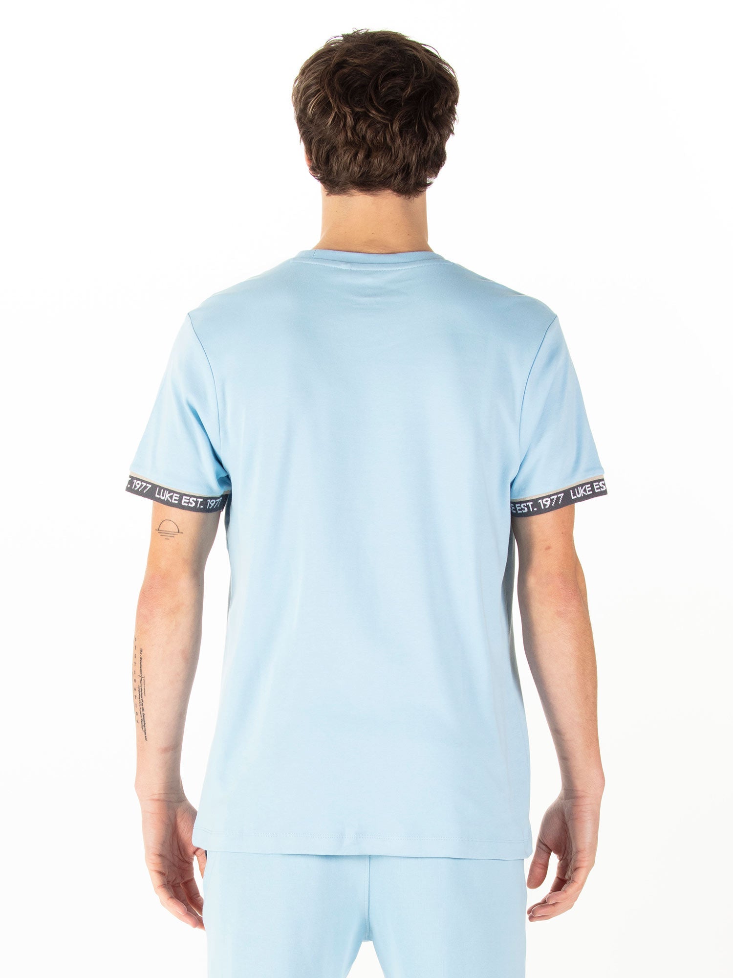 Luke 1977 M800153 Nelson Text Cuff Shirt Sky Blue