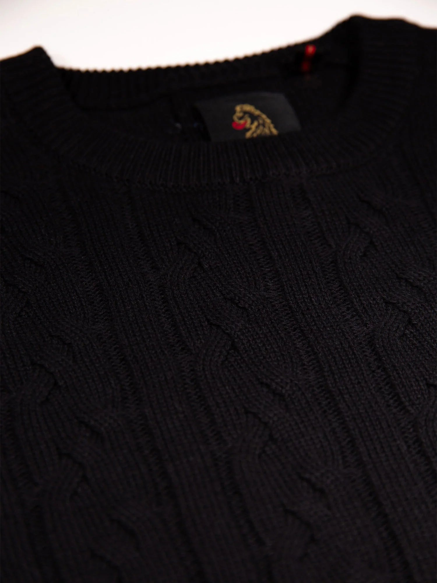 Luke 1977 M810650 Mitchem Cable Knit Jumper Black