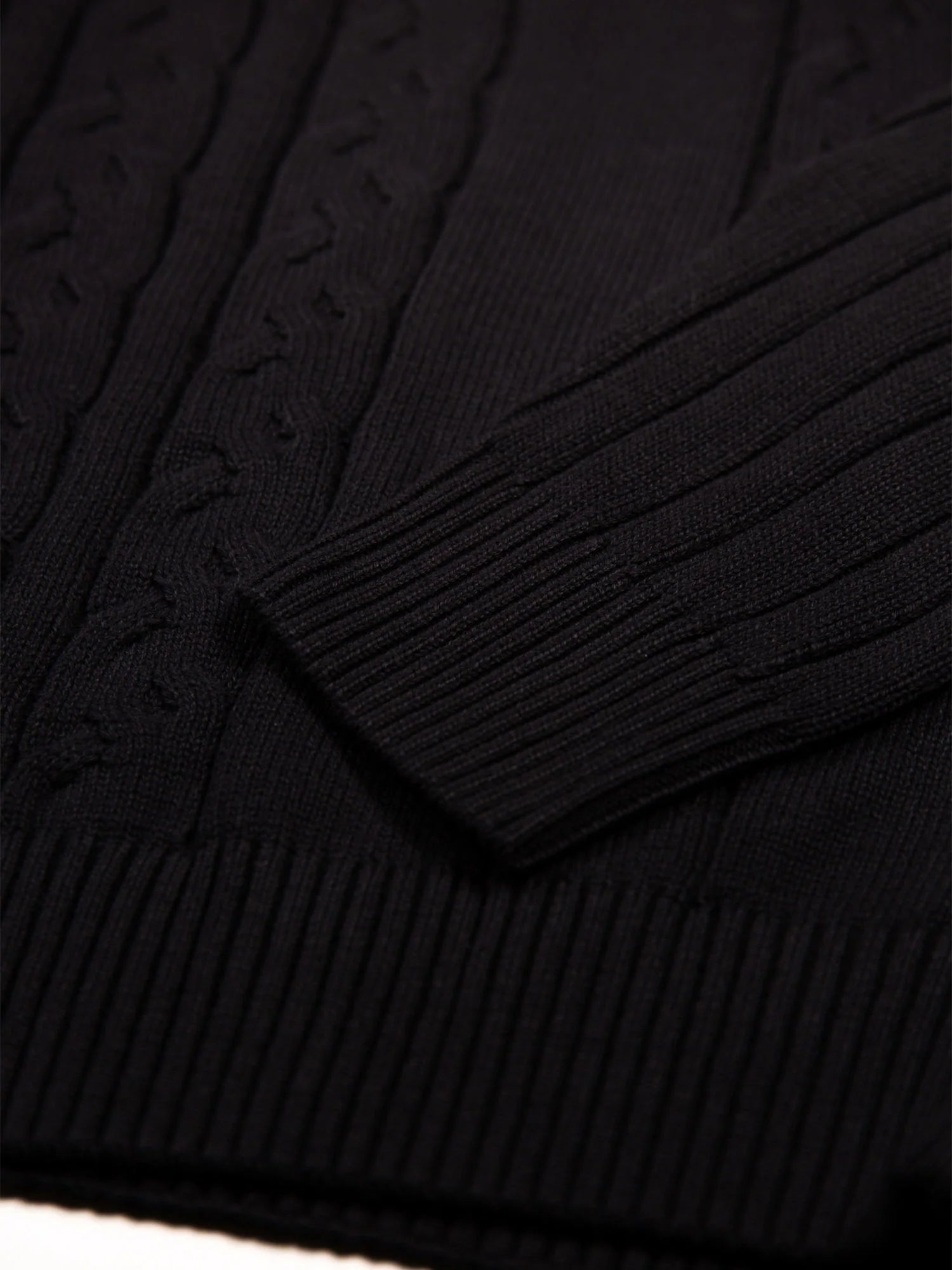 Luke 1977 M810650 Mitchem Cable Knit Jumper Black
