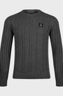 Luke 1977 M810650 Mitchem Cable Knit Jumper Charcoal