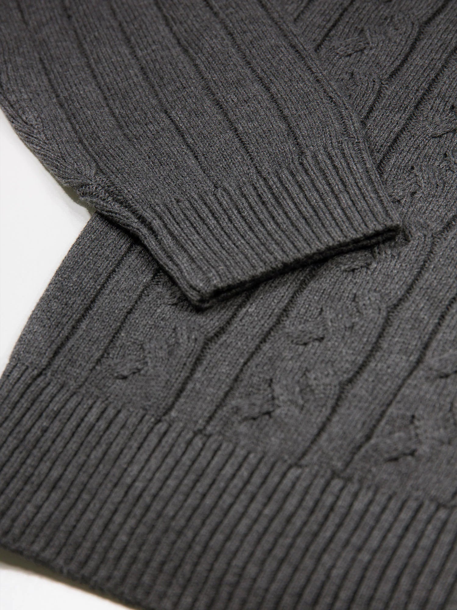 Luke 1977 M810650 Mitchem Cable Knit Jumper Charcoal