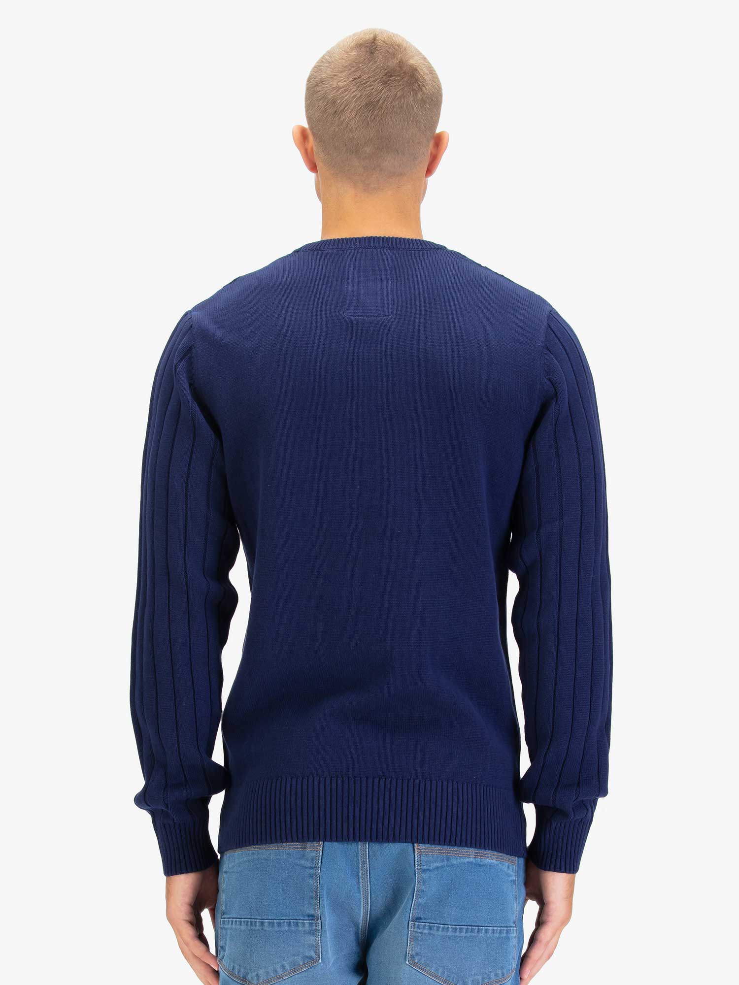 Luke 1977 M810650 Mitchem Cable Knit Jumper Navy