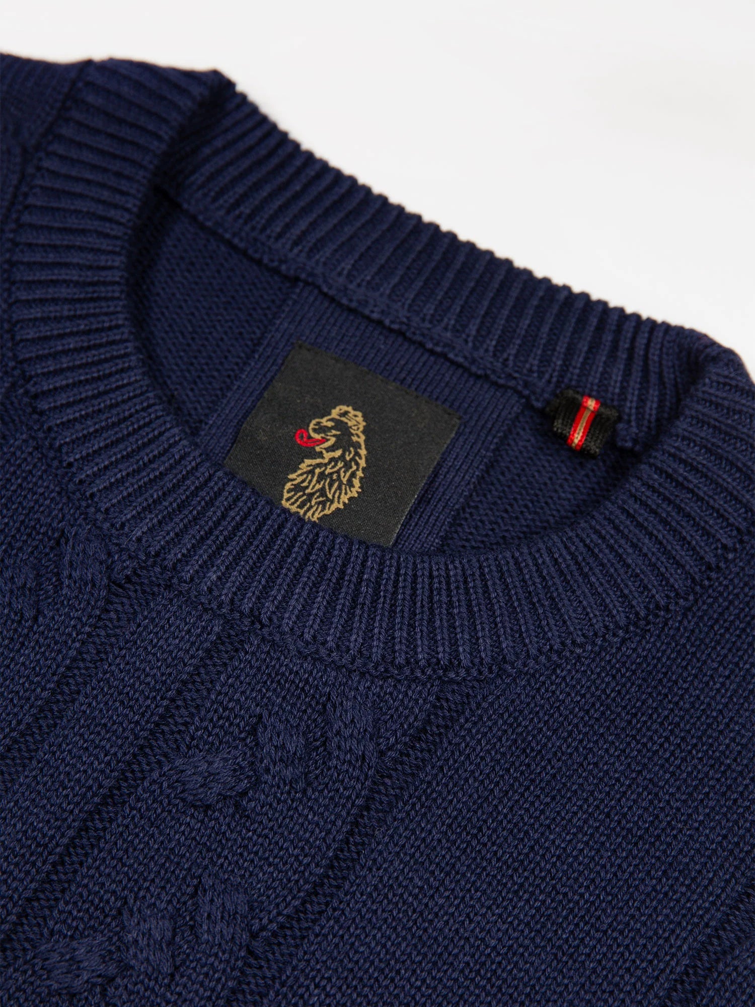 Luke 1977 M810650 Mitchem Cable Knit Jumper Navy