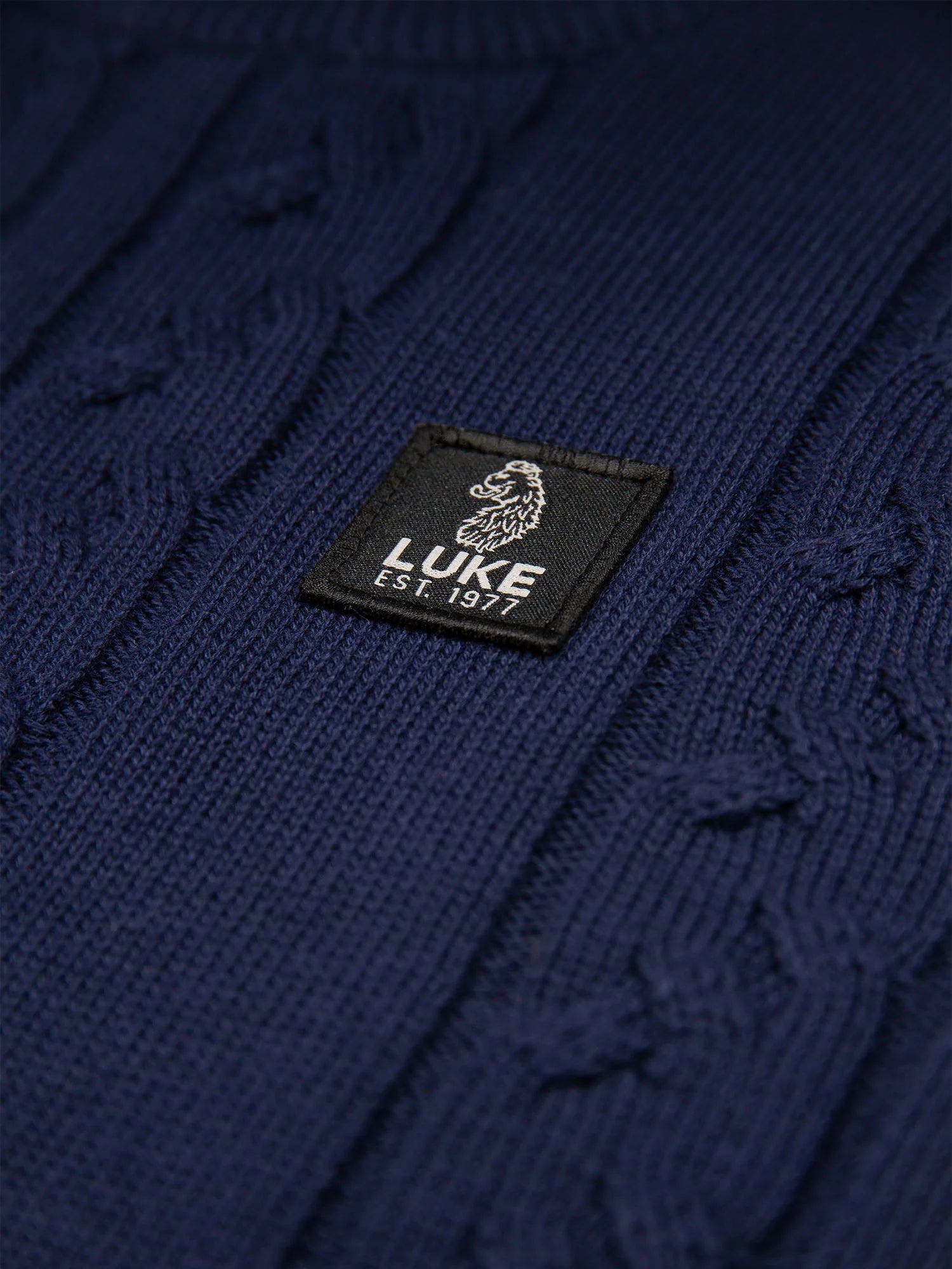 Luke 1977 M810650 Mitchem Cable Knit Jumper Navy