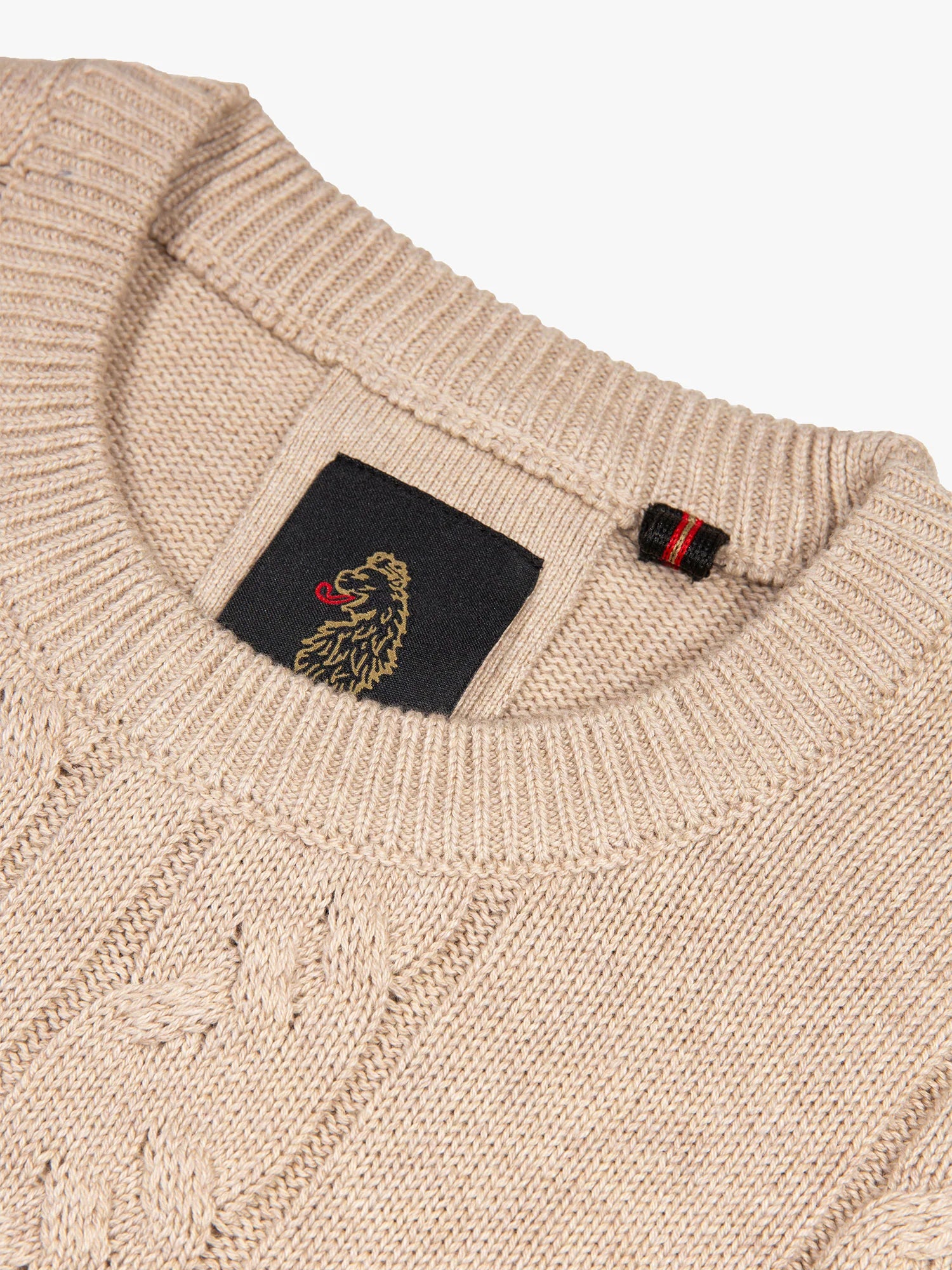 Luke 1977 M810650 Mitchem Cable Knit Jumper Stone