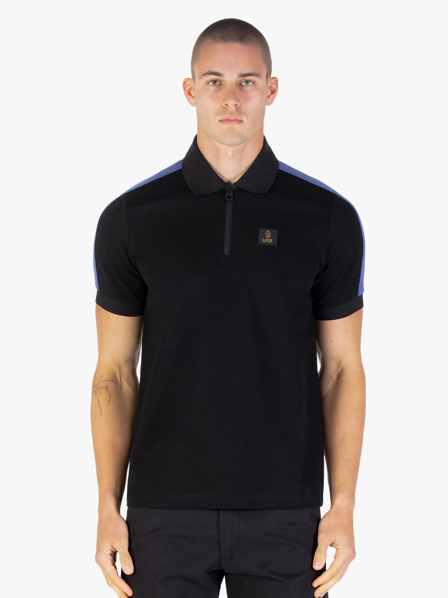 Luke 1977 Caltech 1000 Zip Polo - Black Future Dusk