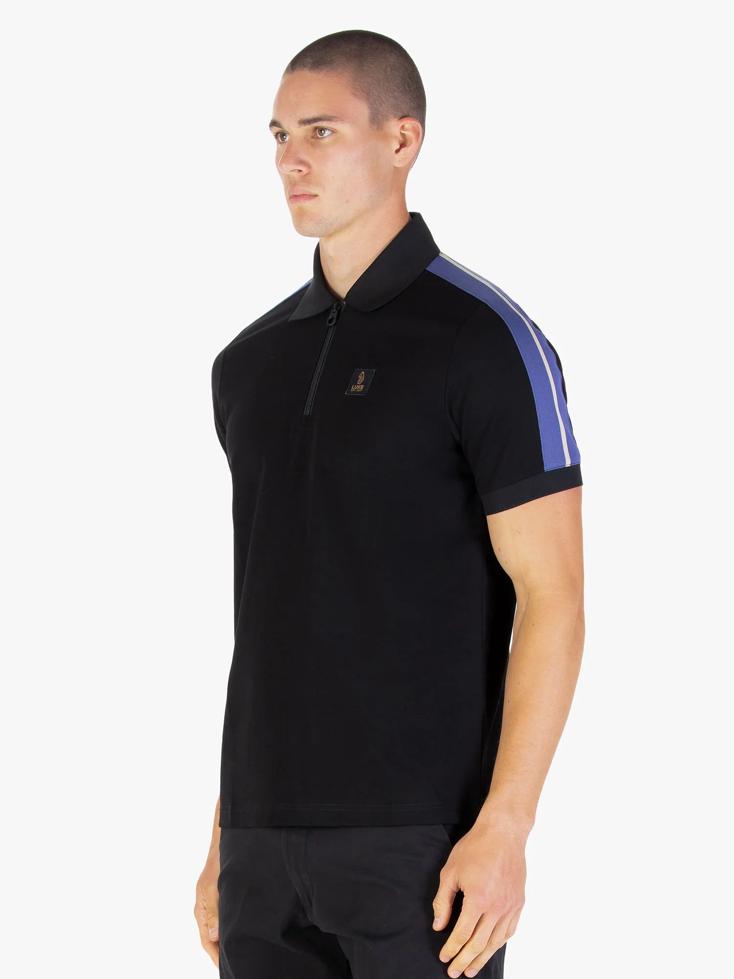 Luke 1977 Caltech 1000 Zip Polo - Black Future Dusk