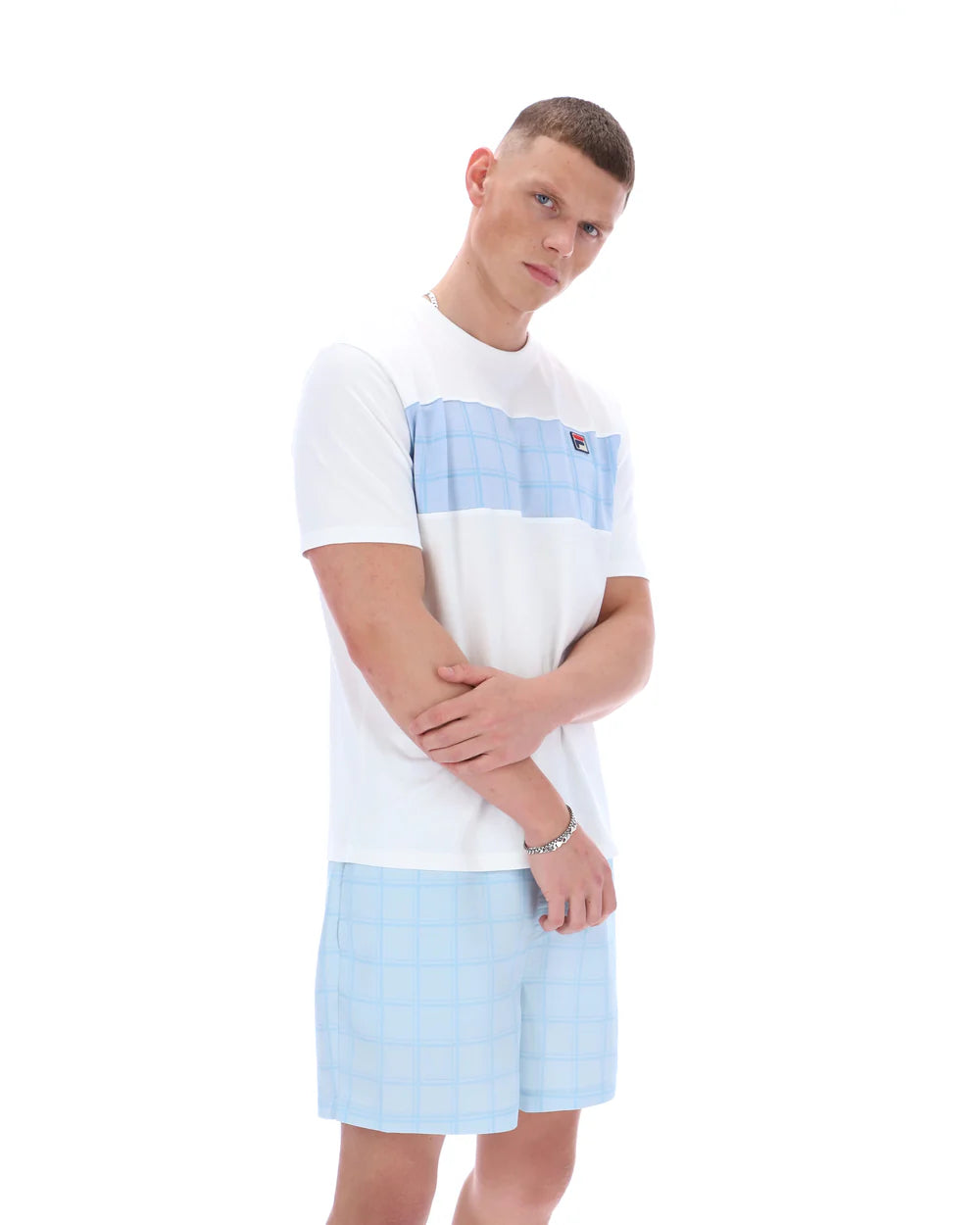 Fila SS26MH043 Mano Cut Sew Panel T-Shirt 100 - White/Skyway