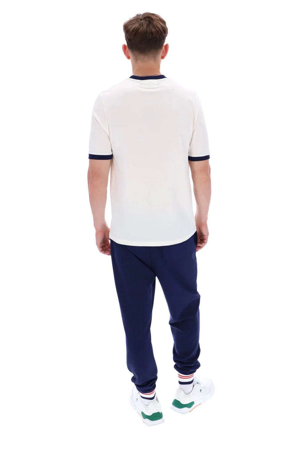 FILA Marconi Ringer T-Shirt - Gardenia/Fila Navy