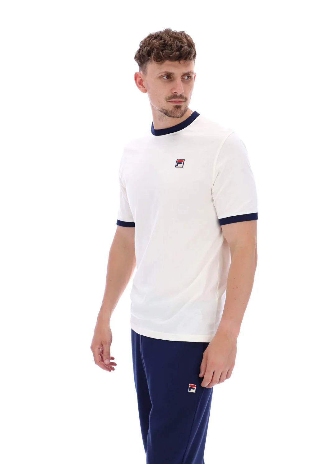 FILA Marconi Ringer T-Shirt - Gardenia/Fila Navy
